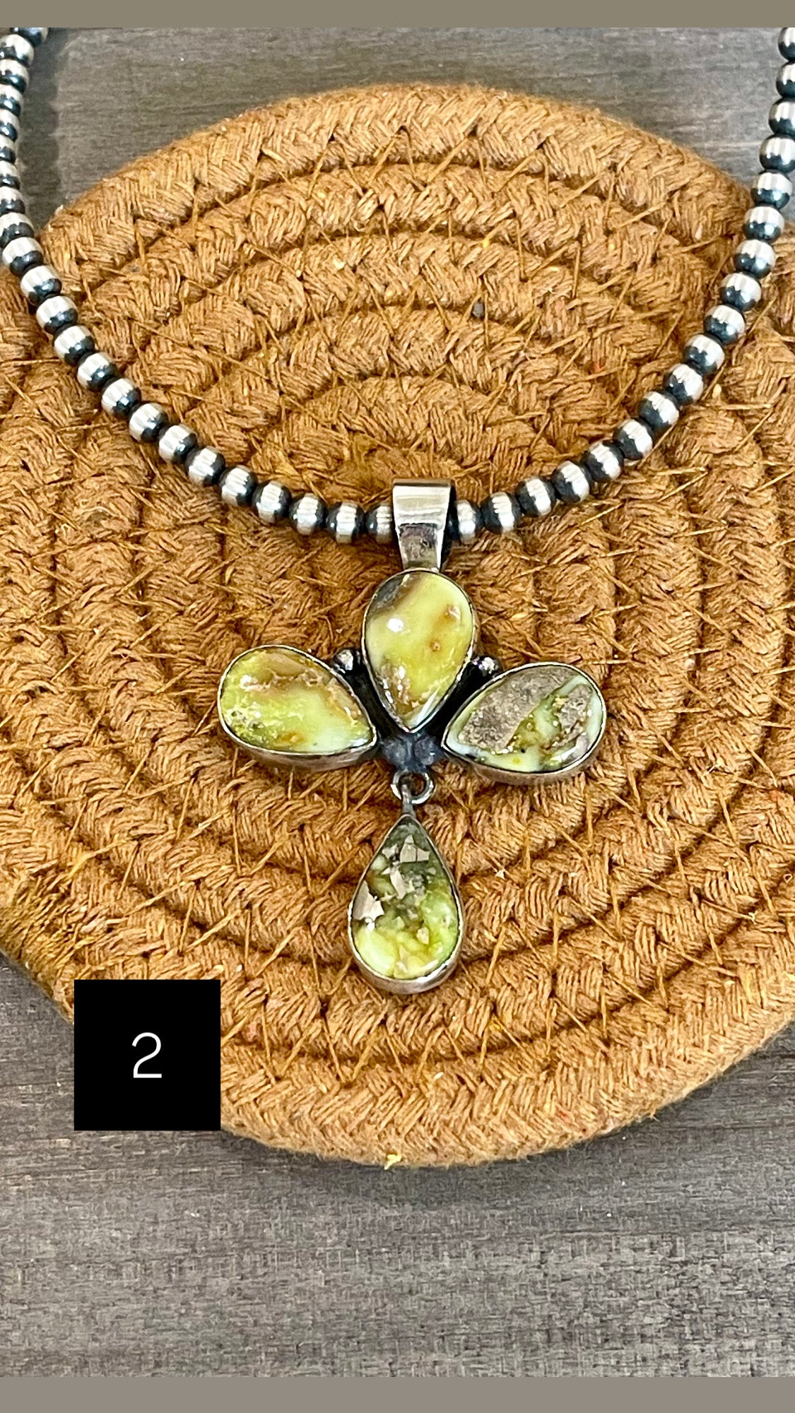 Southwest Palomino Variscite & Sterling Silver Pendant