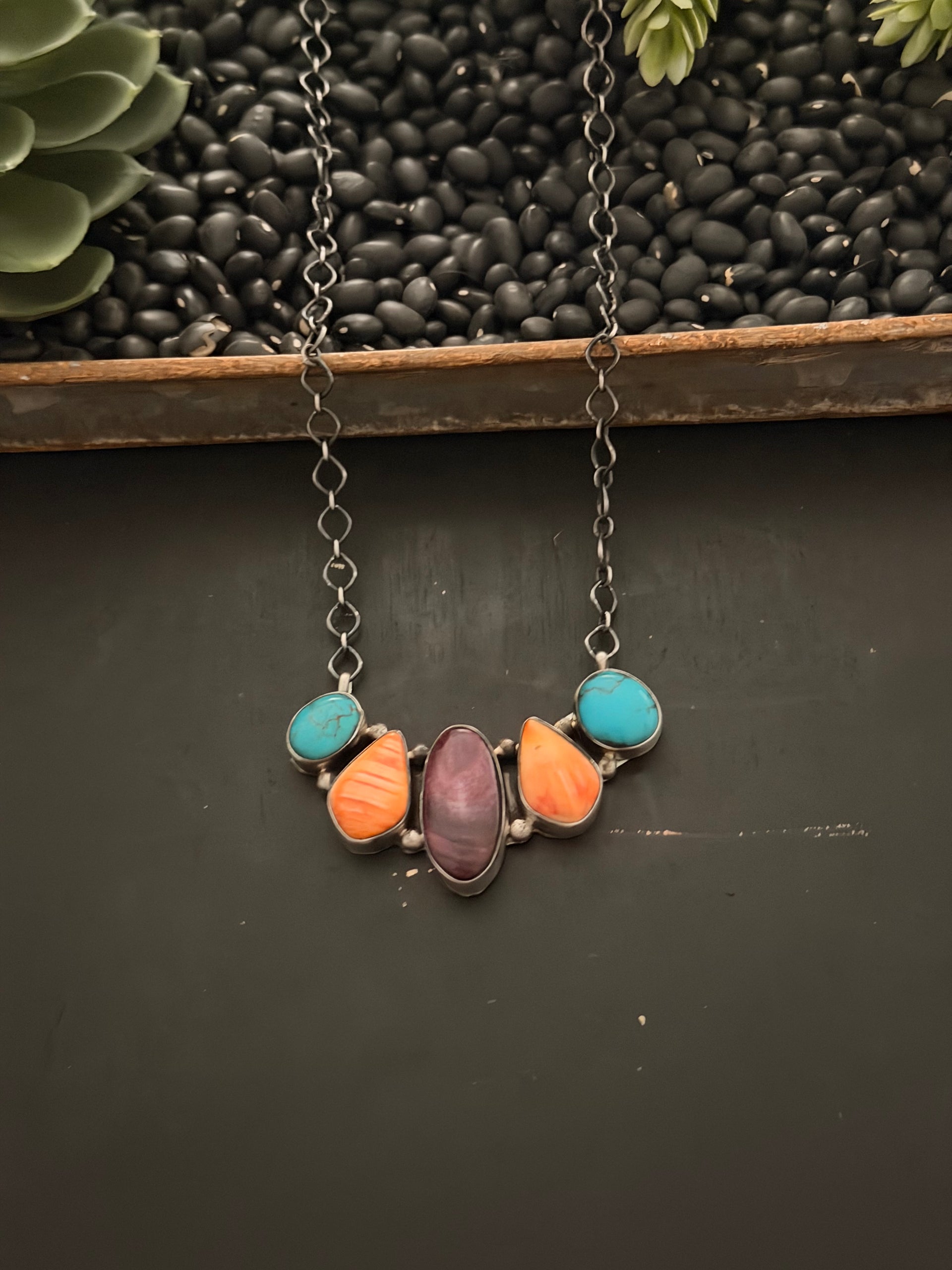 Antionette Martinez Multi Stone & Sterling Silver Necklace