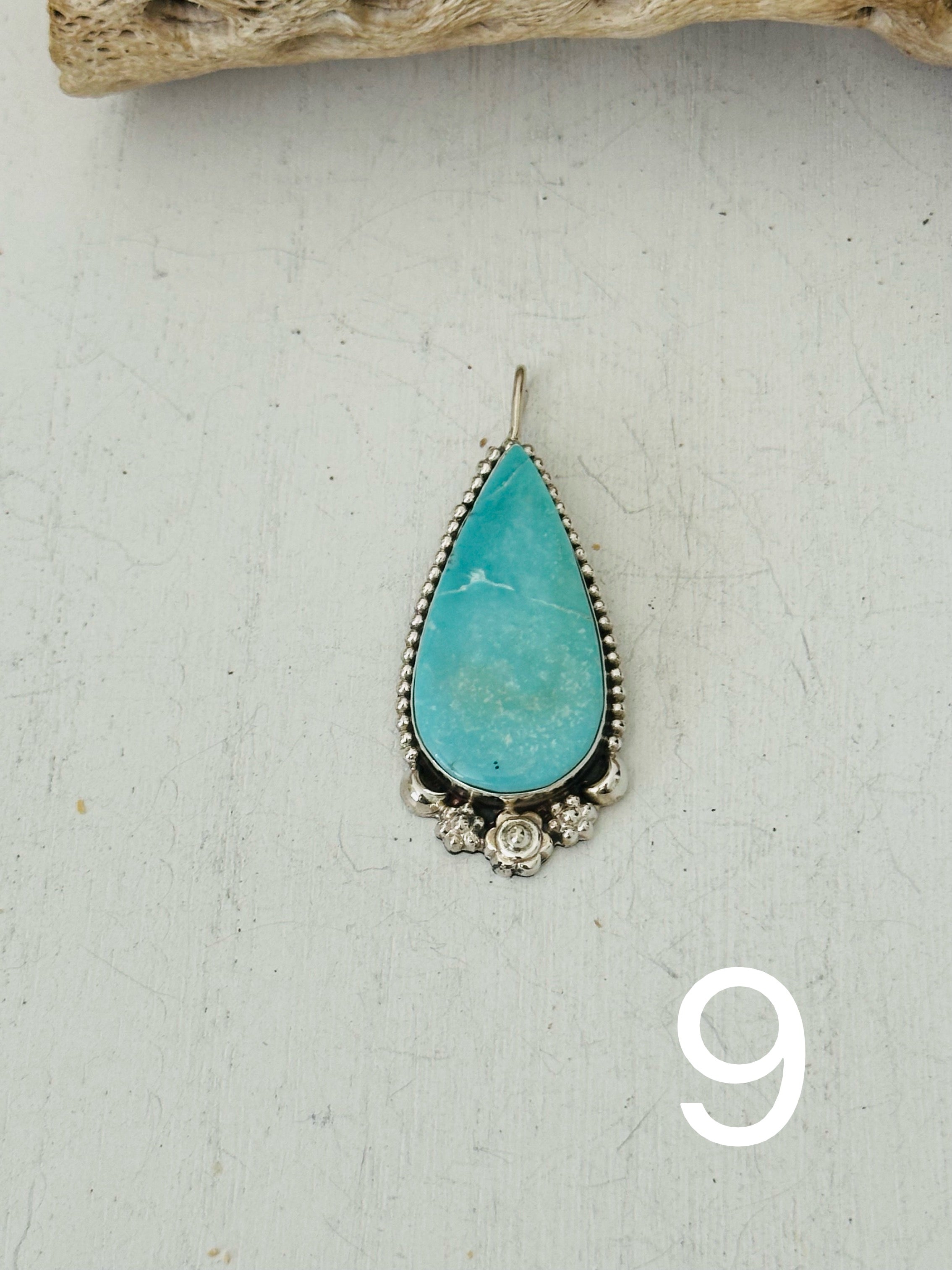 Southwest Handmade Kingman Turquoise & Sterling Silver Pendant