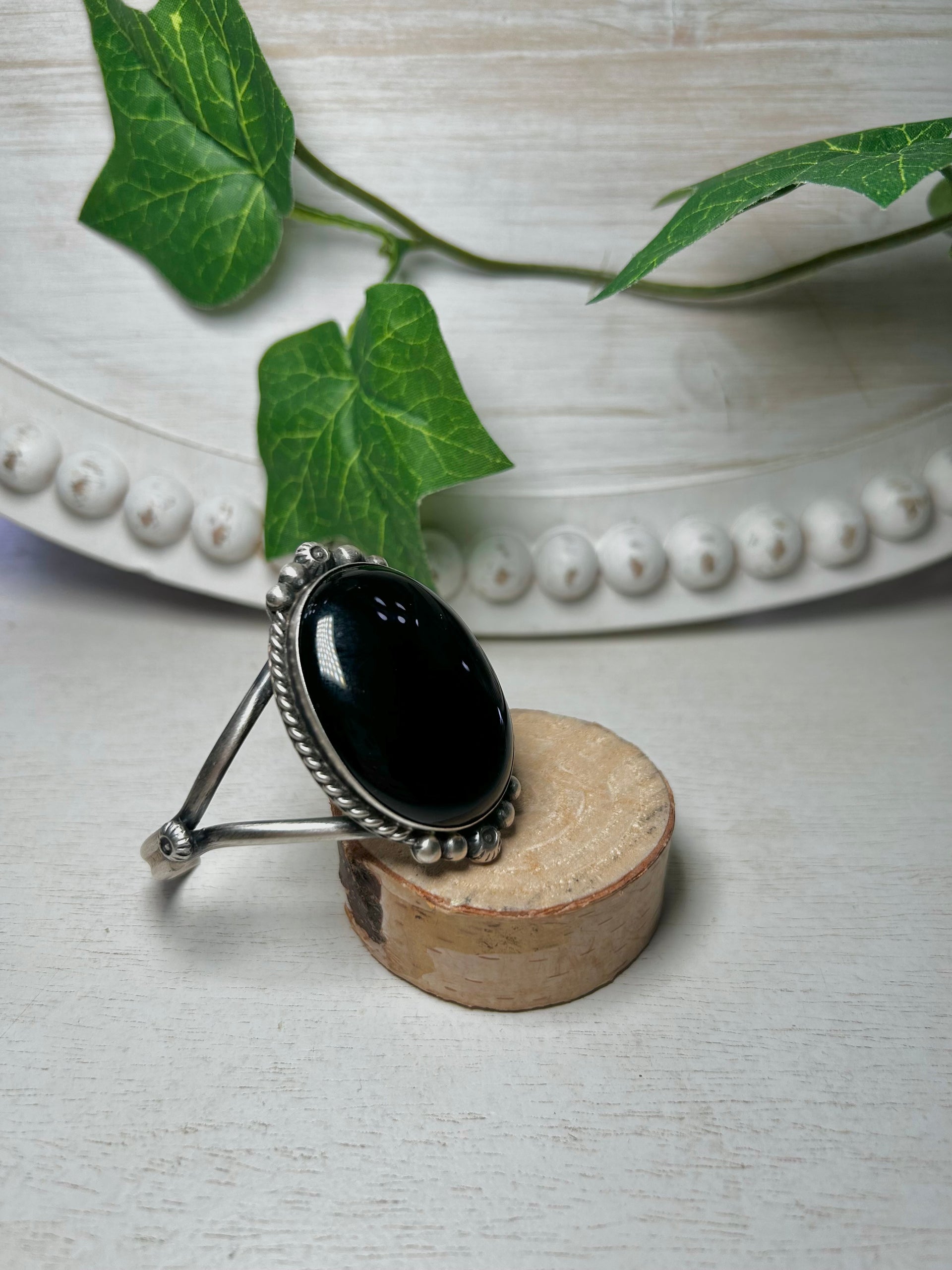 Augustine Largo Onyx & Sterling Silver Cuff Bracelet