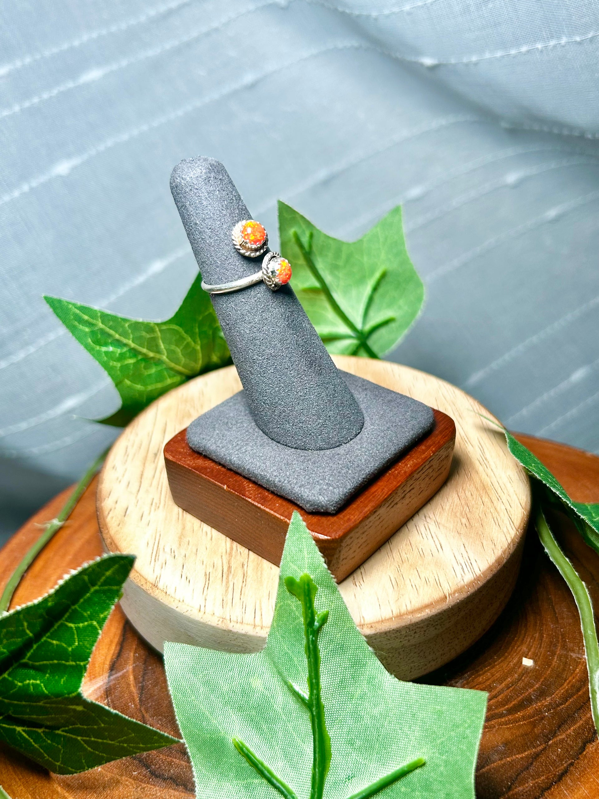 Navajo Made Opal & Sterling Silver Adjustable Ring