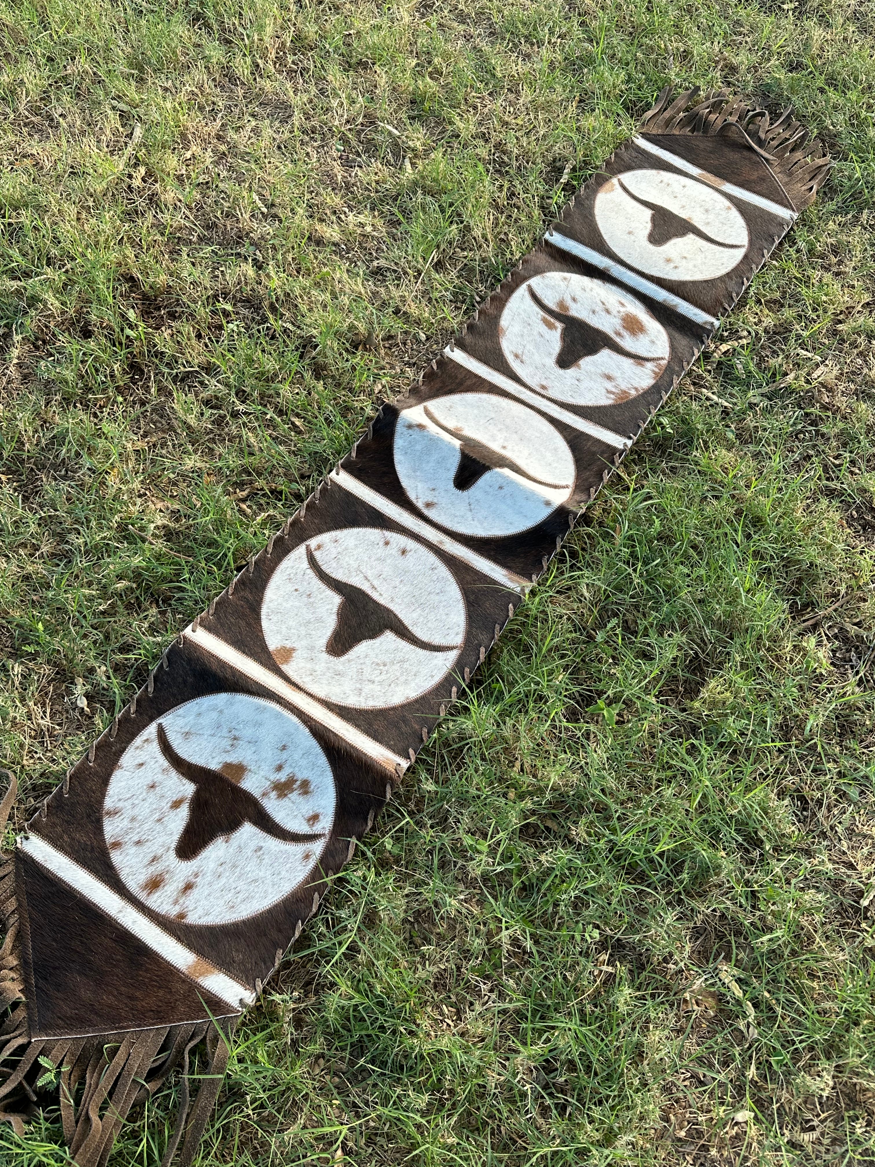 Genuine Leather Cowhide Table Runner