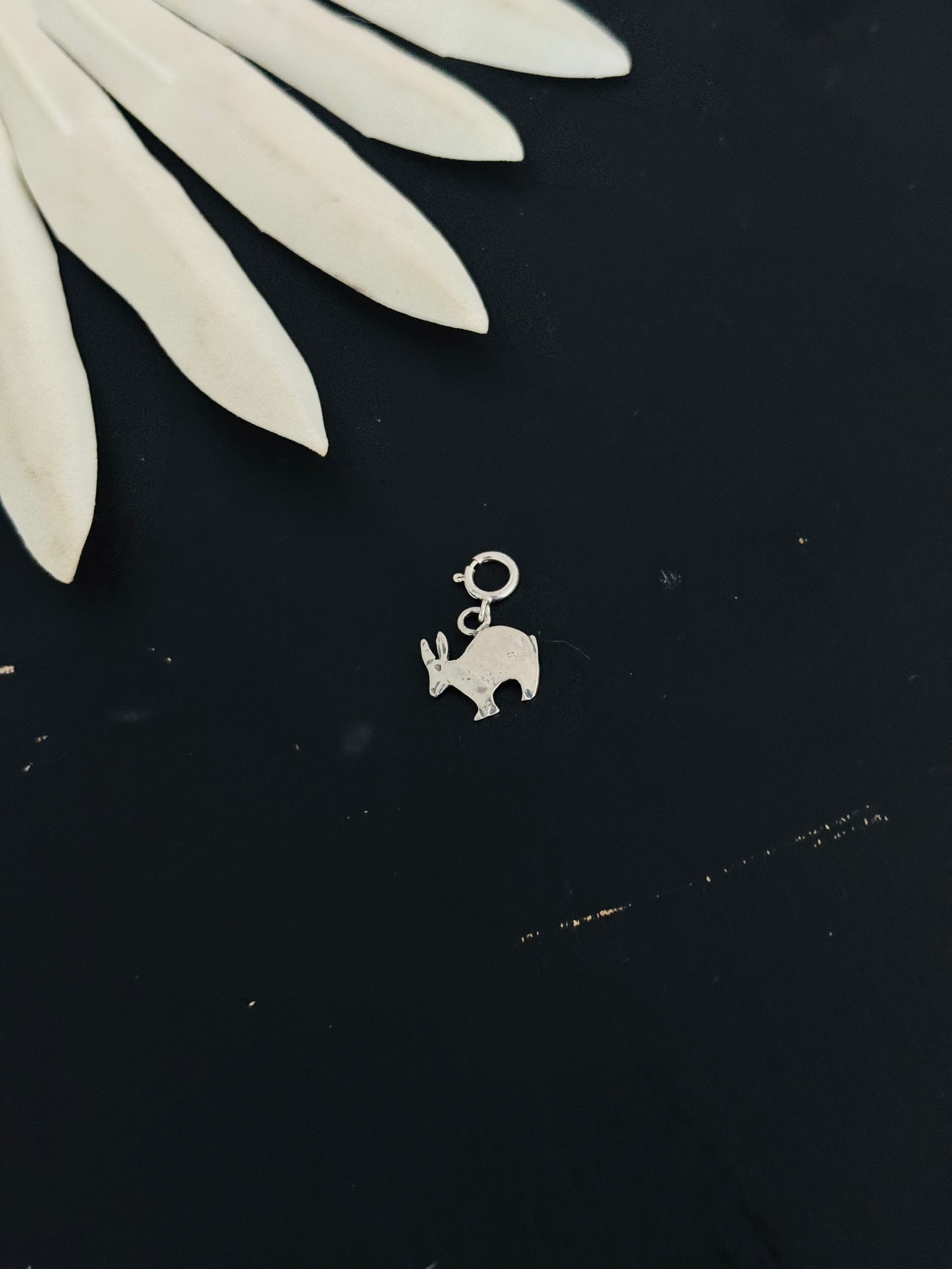 Navajo Made Sterling Silver Rabbit Cast Charms