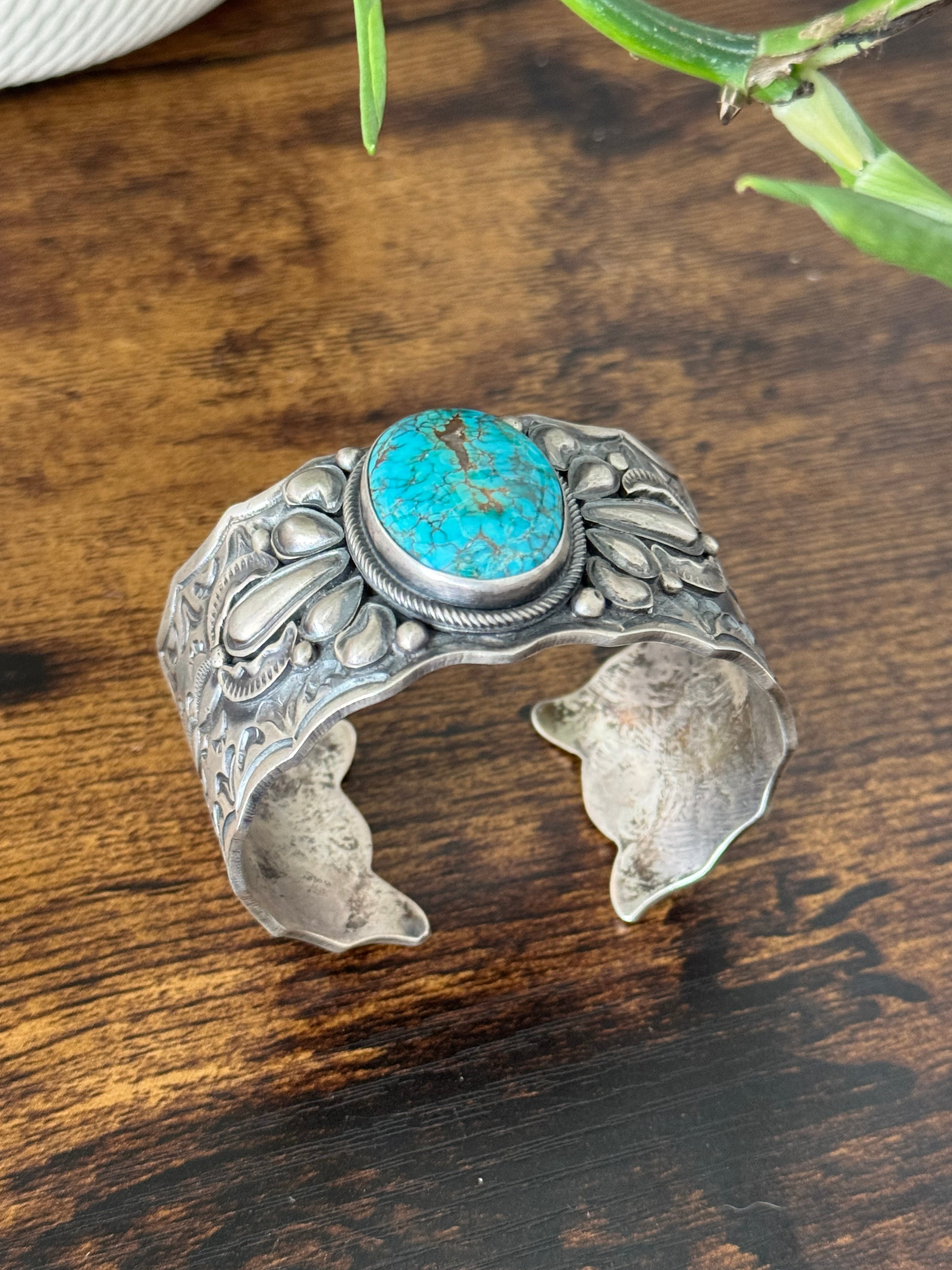 Sheila Tso Kingman Turquoise & Sterling Silver Cuff Bracelet