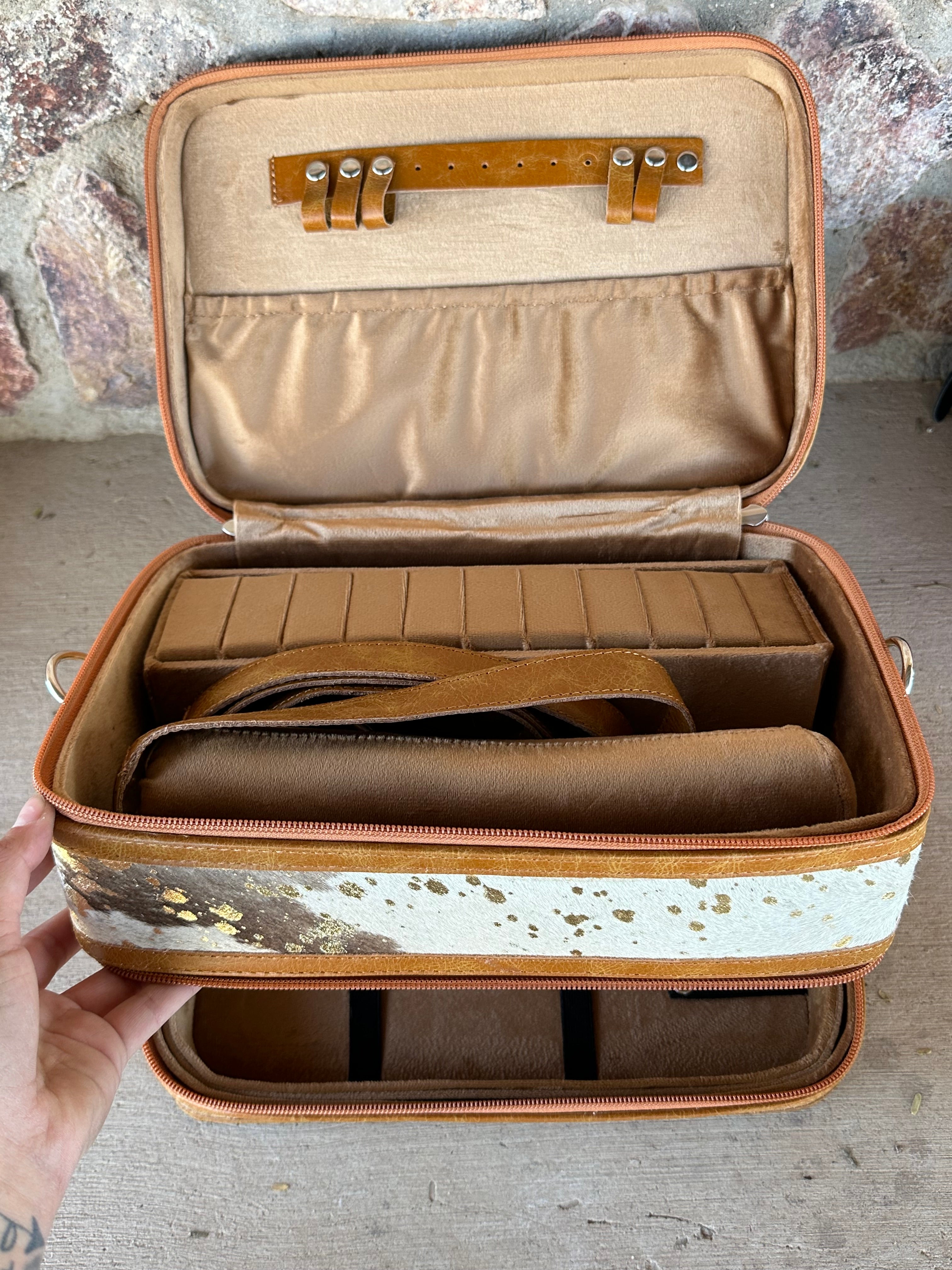 Genuine Leather Cowhide Jewelry Box