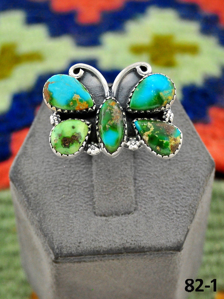 Southwest Handmade Sonoran Mountain Turquoise & Sterling Silver Adjustable Ring