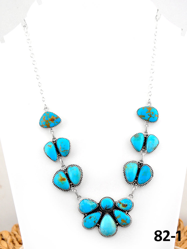 Southwest Handmade Santa Maria Turquoise & Sterling Silver Necklace