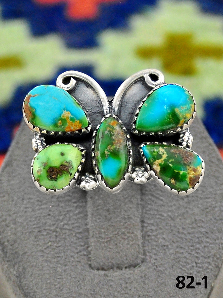 Southwest Handmade Sonoran Mountain Turquoise & Sterling Silver Adjustable Ring