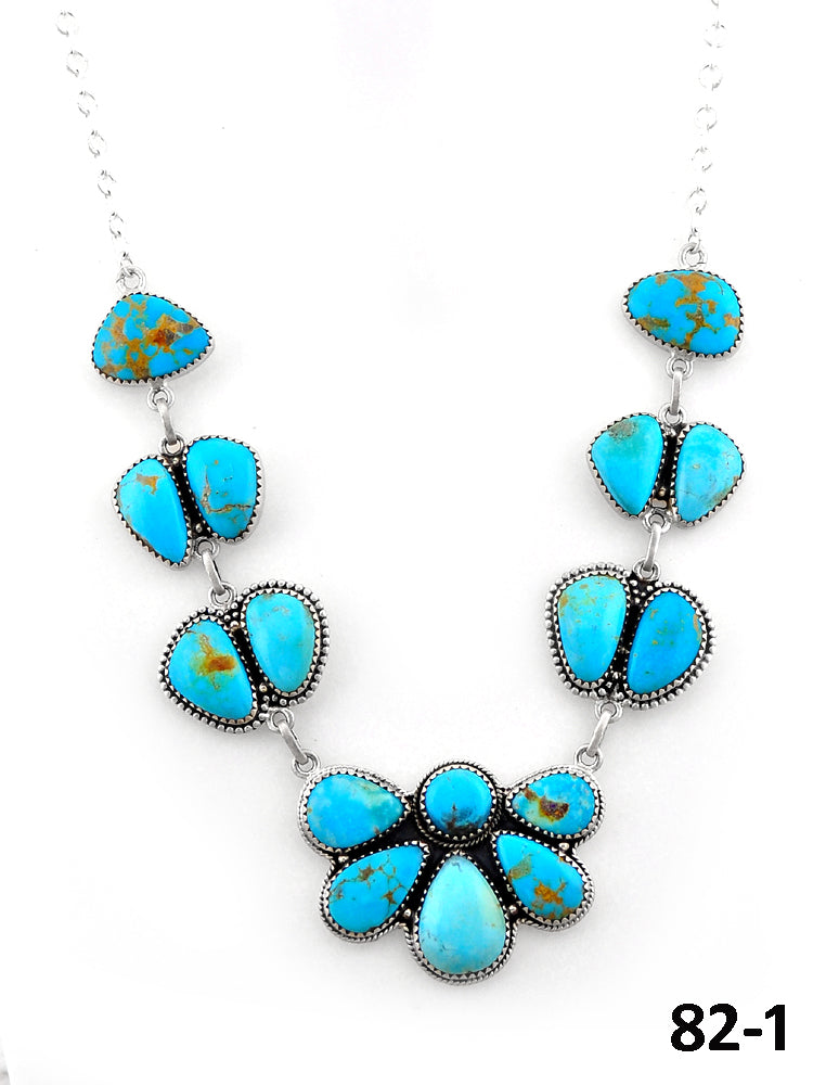Southwest Handmade Santa Maria Turquoise & Sterling Silver Necklace
