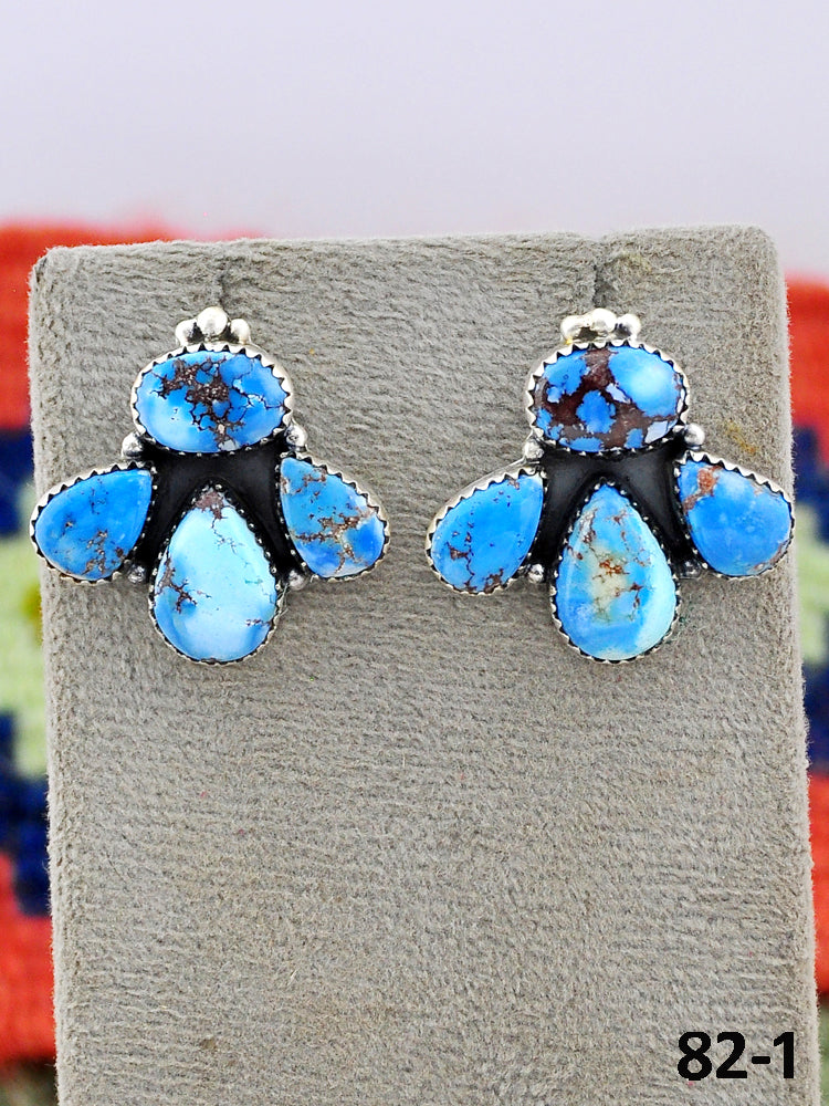 Southwest Made Golden Hill’s Turquoise & Sterling Silver Post Stud Earrings