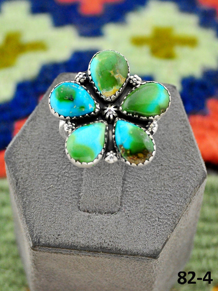 Southwest Handmade Sonoran Mountain Turquoise & Sterling Silver Adjustable Ring