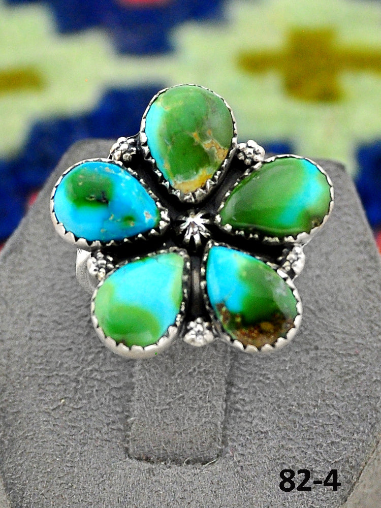 Southwest Handmade Sonoran Mountain Turquoise & Sterling Silver Adjustable Ring