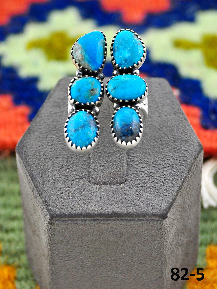 Southwest Handmade Ithaca Peak Turquoise & Sterling Silver Adjustable Ring