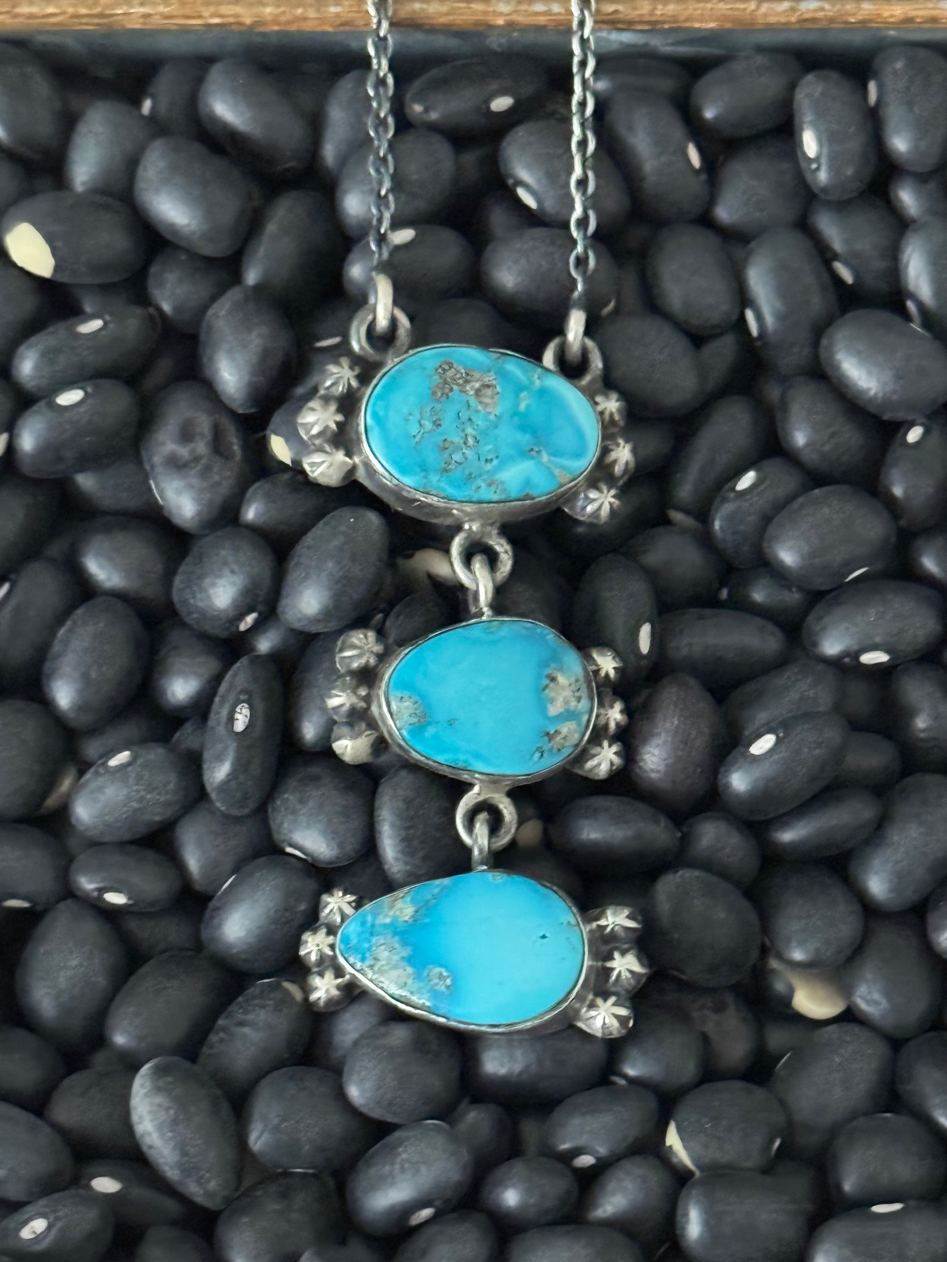 Southwest Valley Blue Turquoise & Sterling Silver Necklace