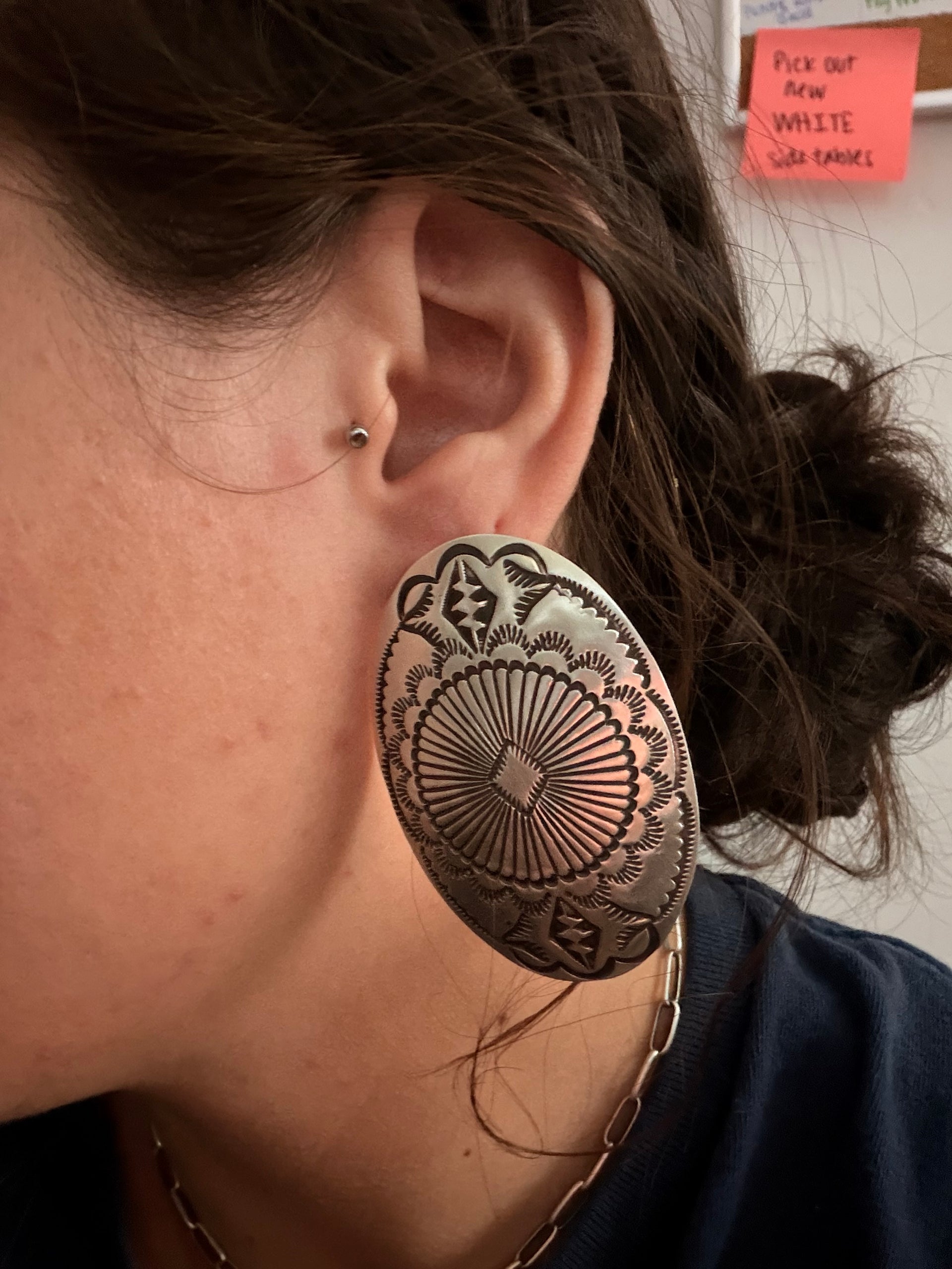Leander Tahe Sterling Silver Post Dangle Earrings