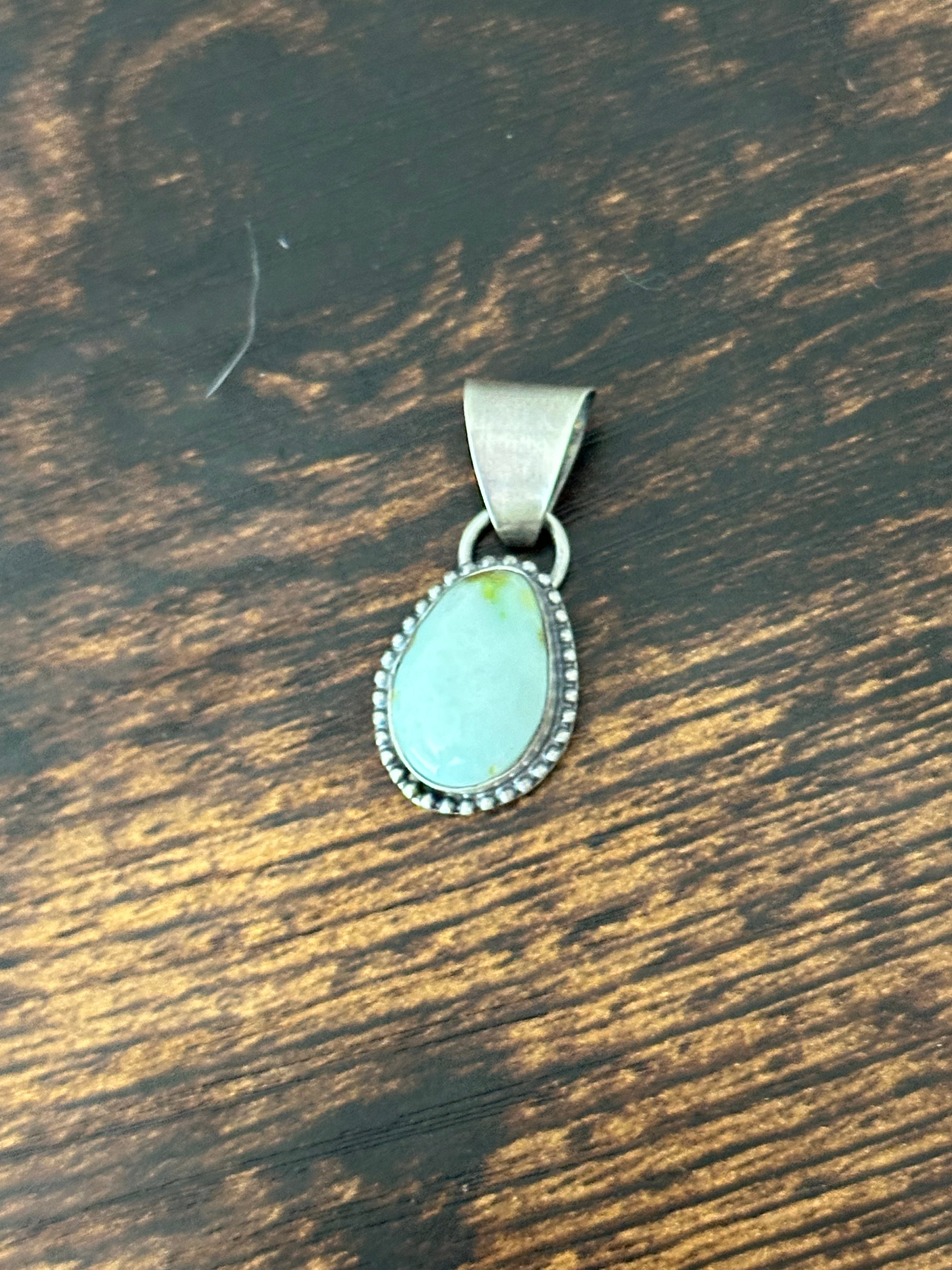 Navajo Palomino Variscite & Sterling Silver Pendant