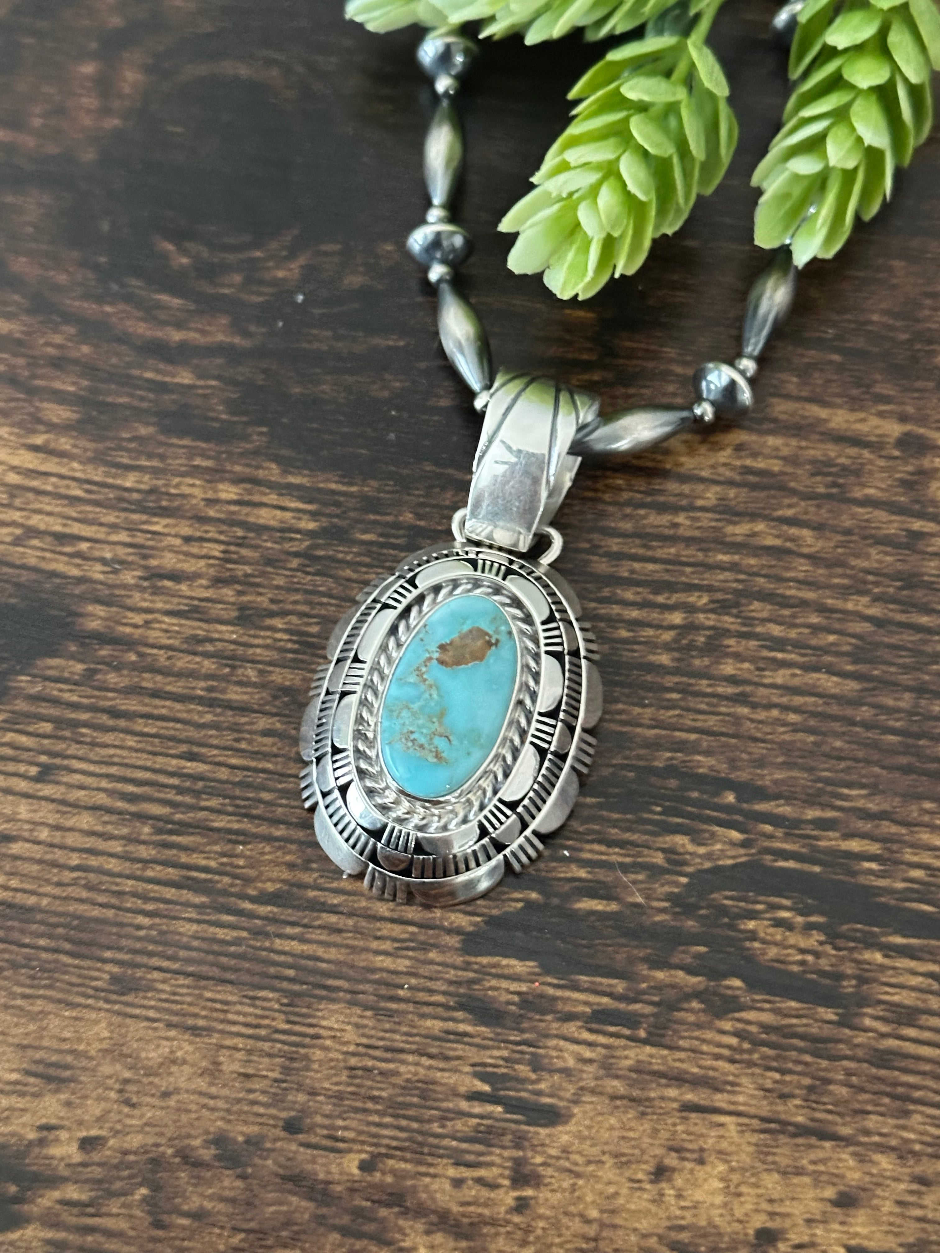 John Nelson Cry Creek Turquoise & Sterling Silver Pendant