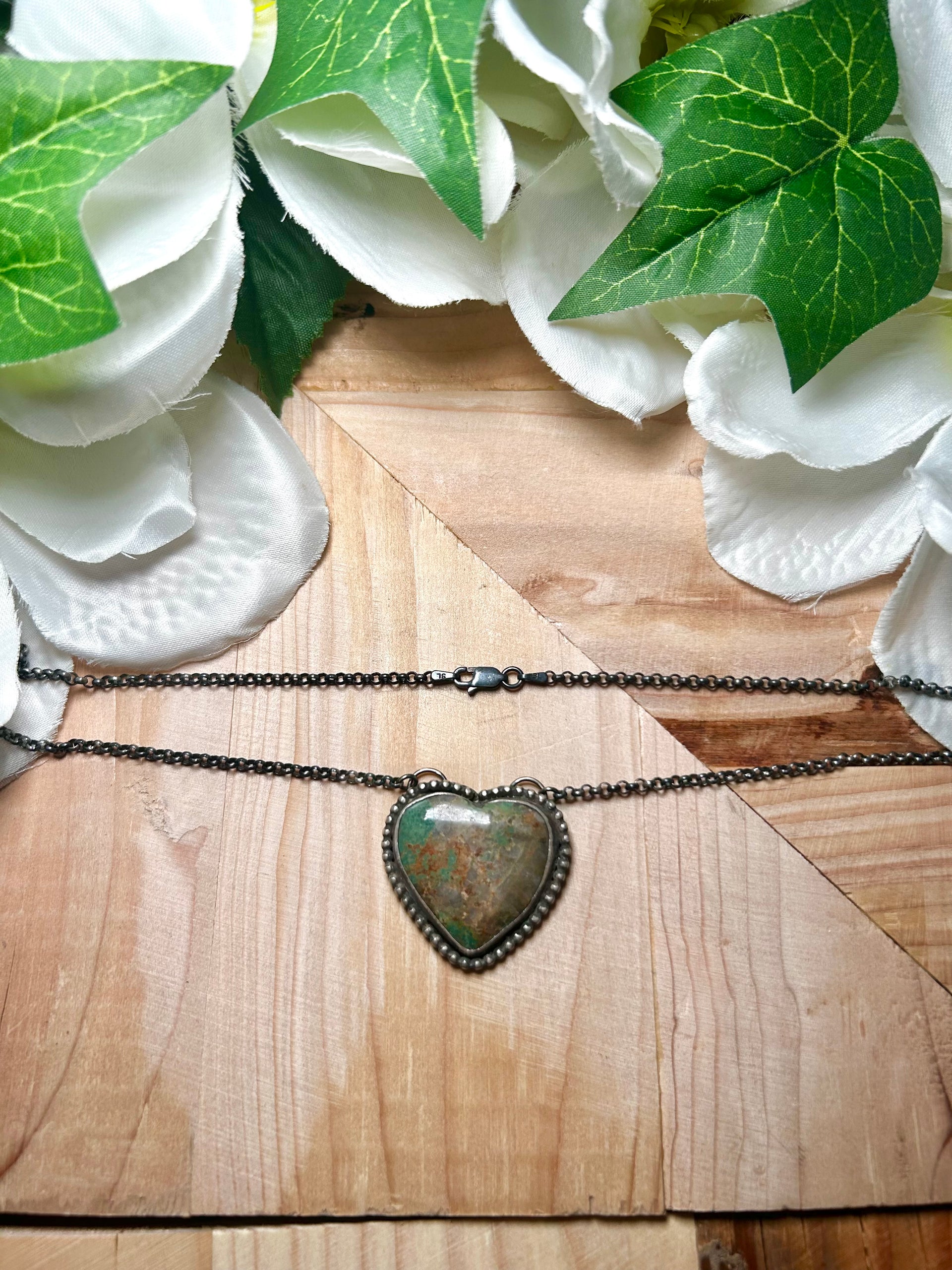 Navajo Made Kingman Turquoise & Sterling Silver Necklace