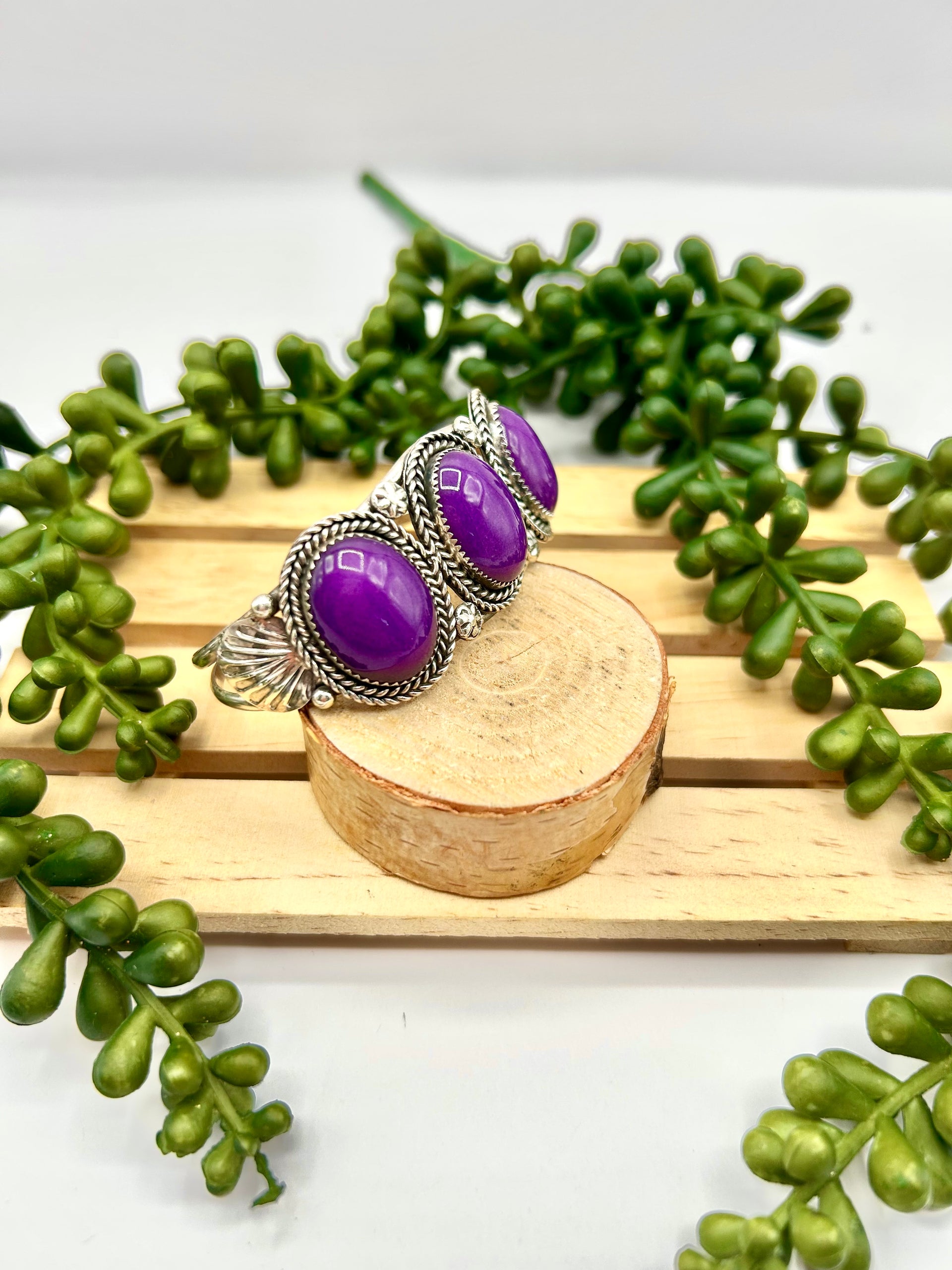 Old Pawn Joe Tso Sugalite & Sterling Silver Cuff Bracelet
