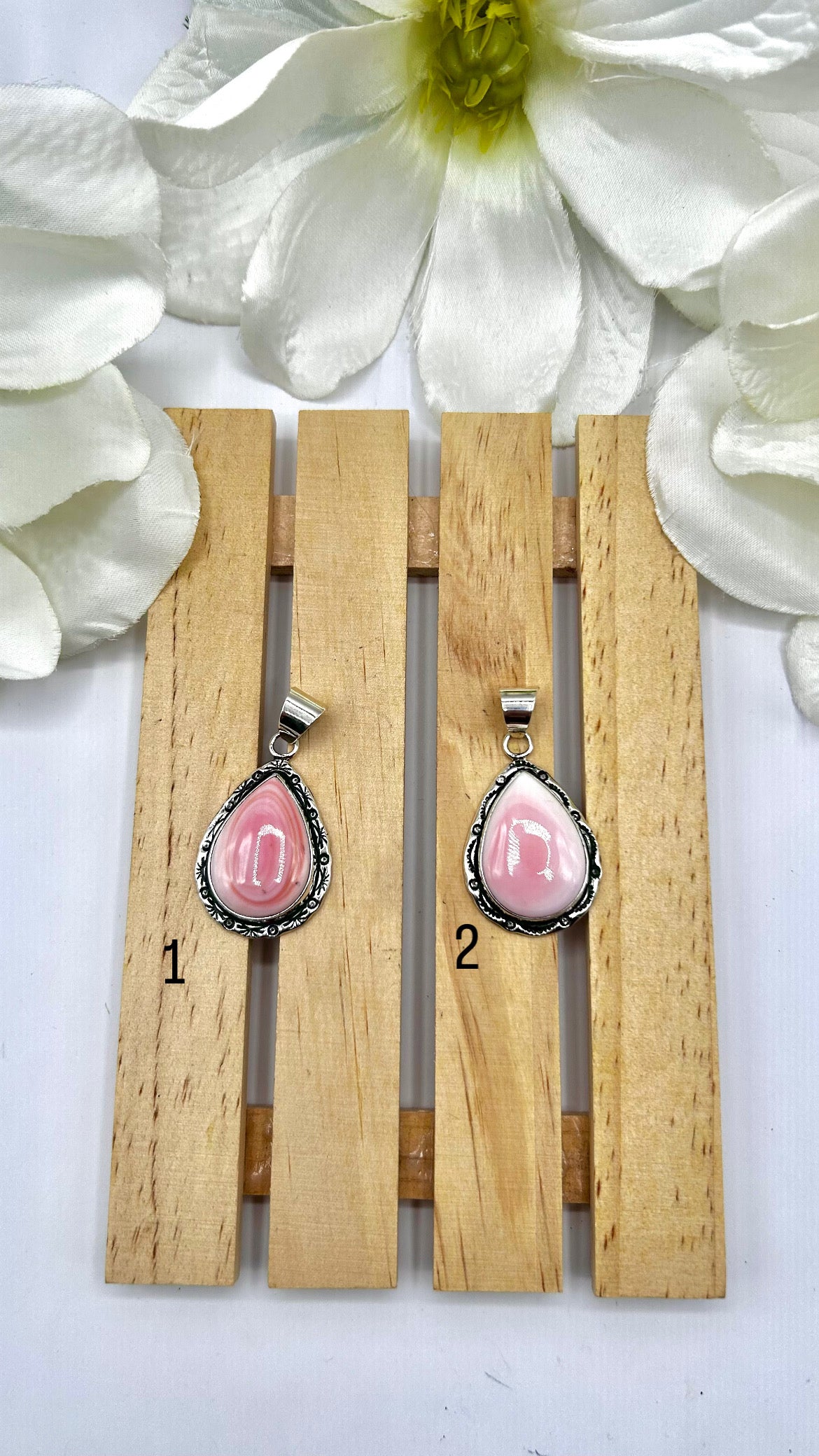 Navajo Made Pink Conch & Sterling Silver Pendant