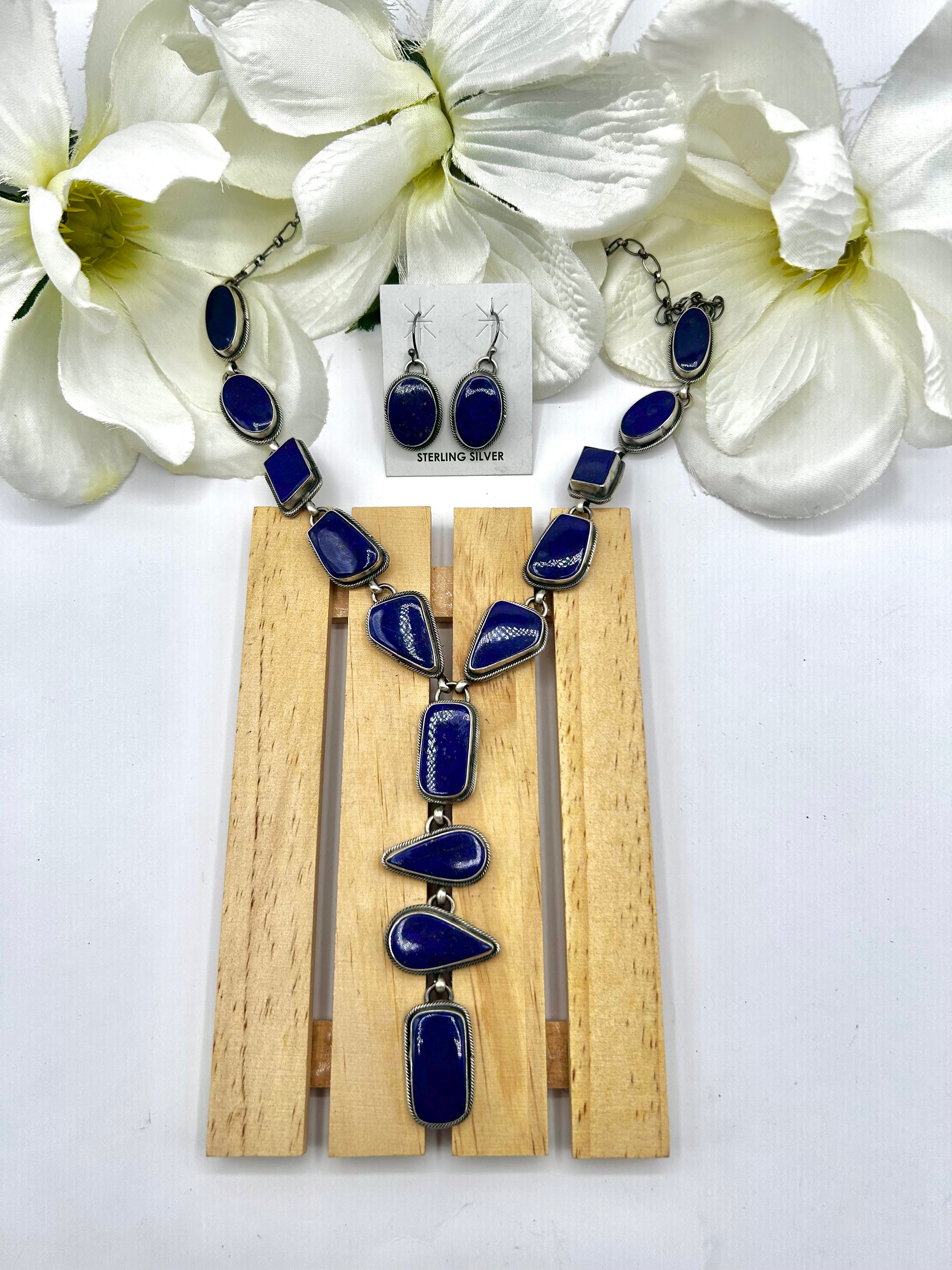 Danny Henio Lapis & Sterling Silver Necklace Set