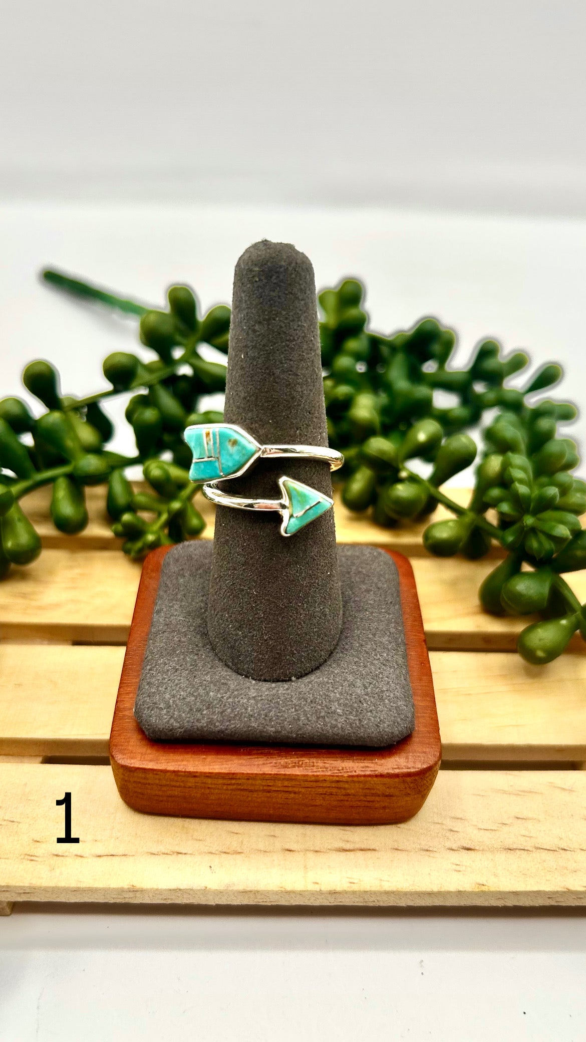 Navajo Made Mine 8 Turquoise & Sterling Silver Adjustable Ring