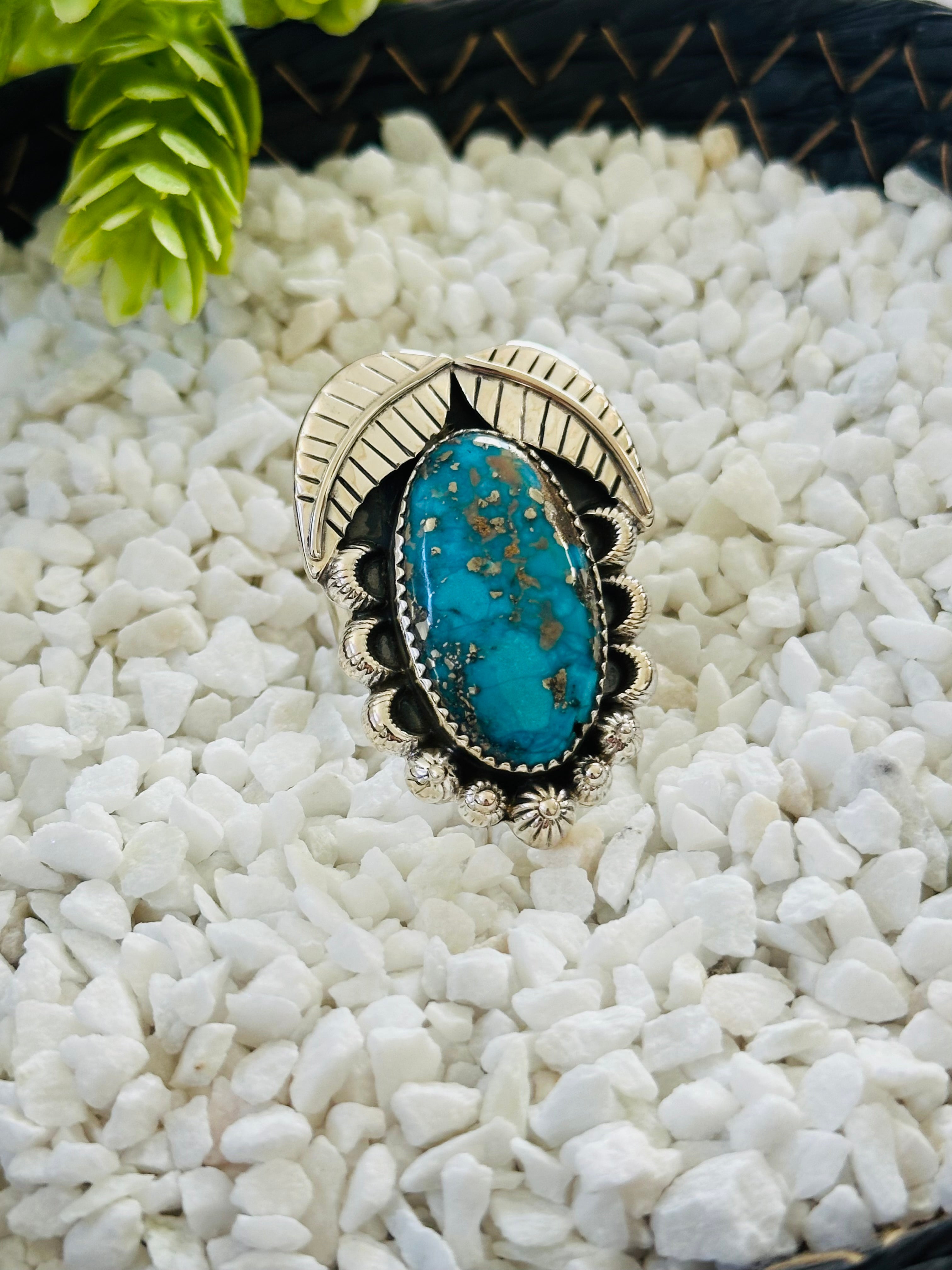 TTD “Retro” Kingman Turquoise & Sterling Silver Adjustable Ring