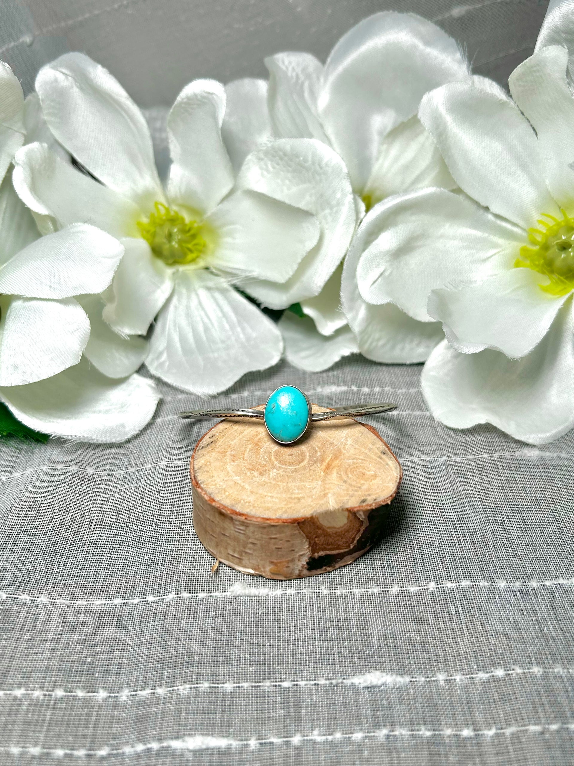 Navajo Made Kingman Turquoise & Sterling Silver Cuff Bracelet