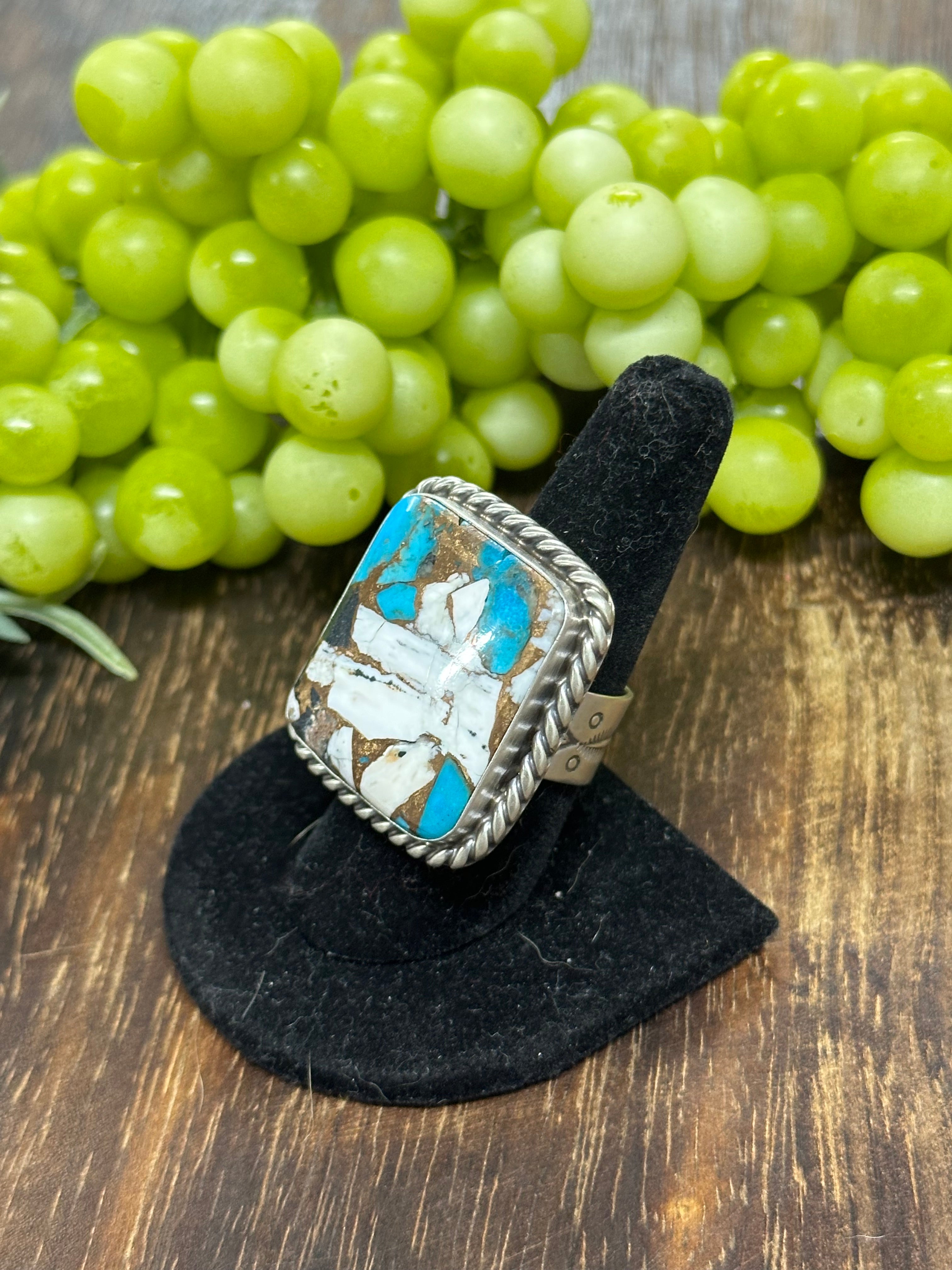 Augustine Largo Mohave Turquoise & Sterling Silver Adjustable Ring