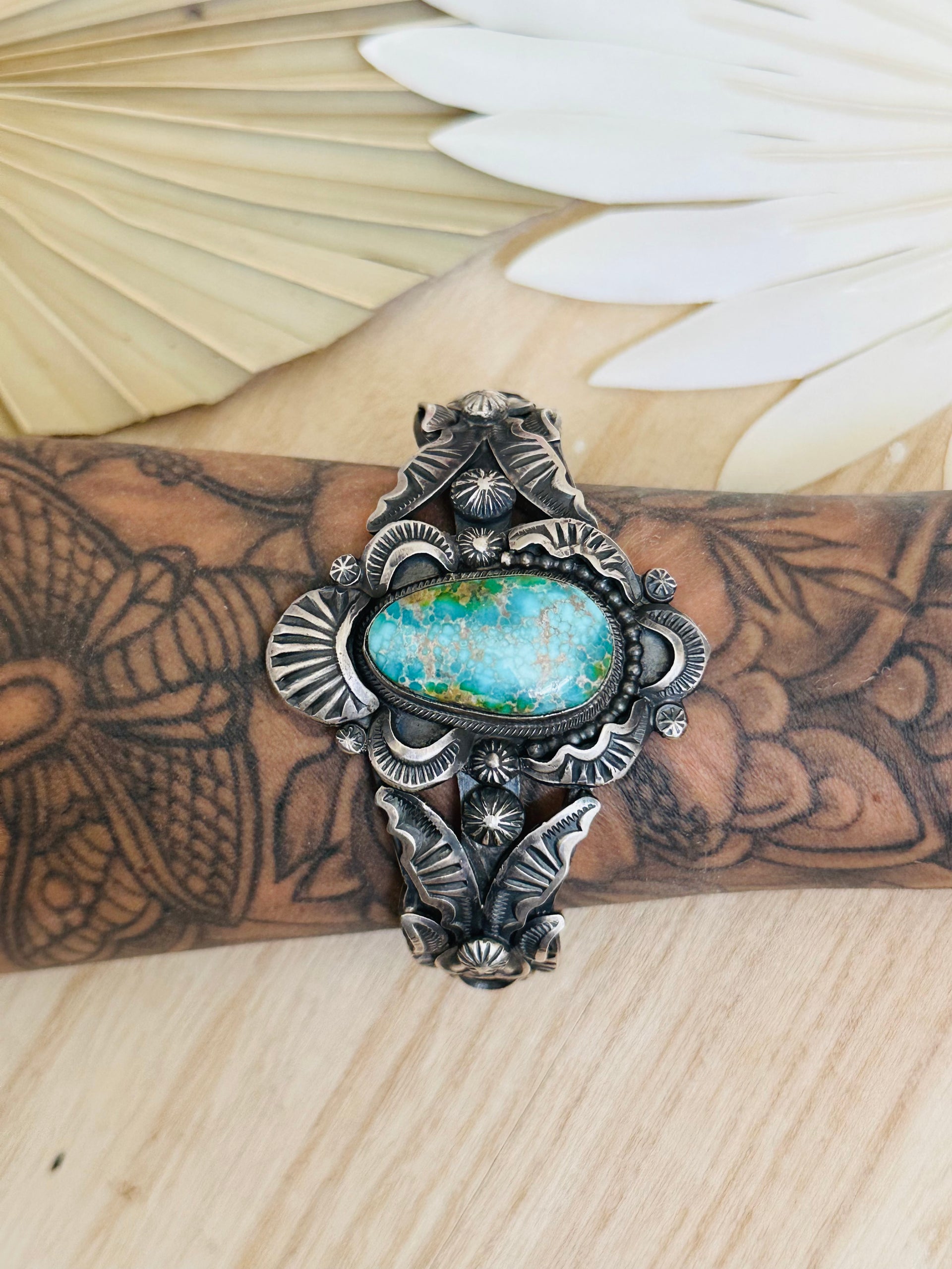 Gilbert Tom Sonoran Mountain Turquoise & Sterling Silver Cuff Bracelet
