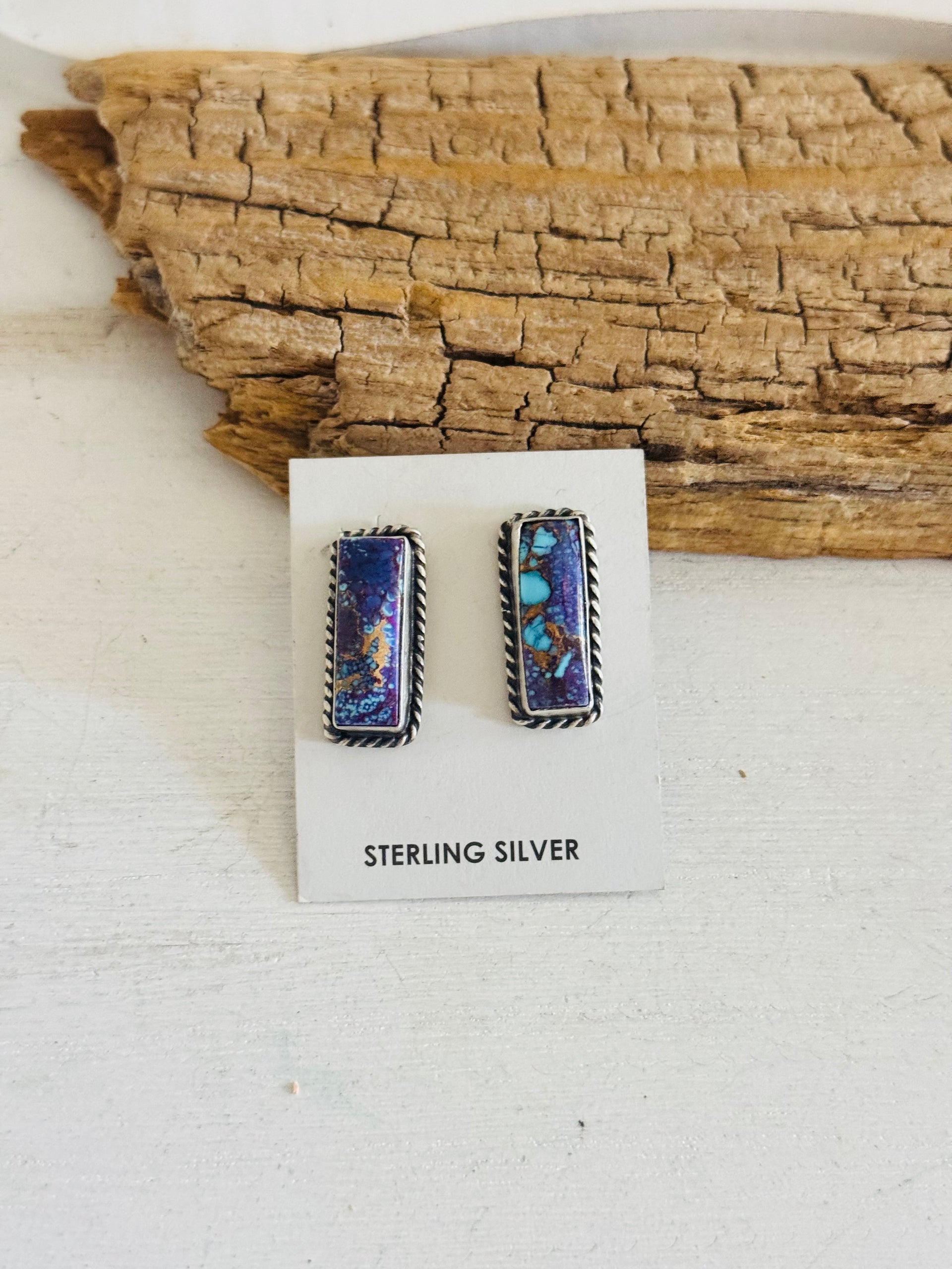 Augustine Largo Purple Mohave Turquoise & Sterling Silver Dangle Earrings