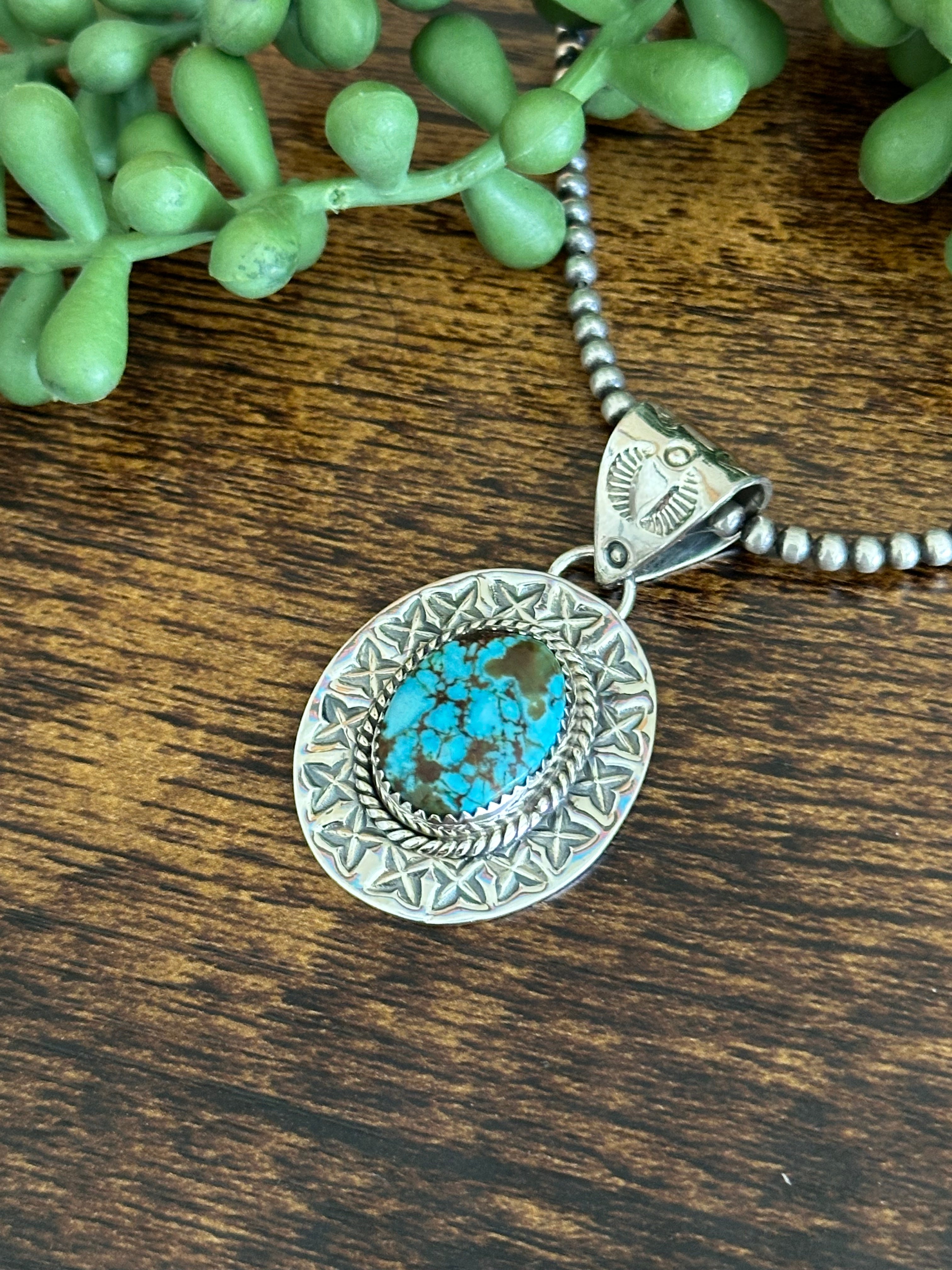 Southwest Handmade Kingman Turquoise & Sterling Silver Pendants