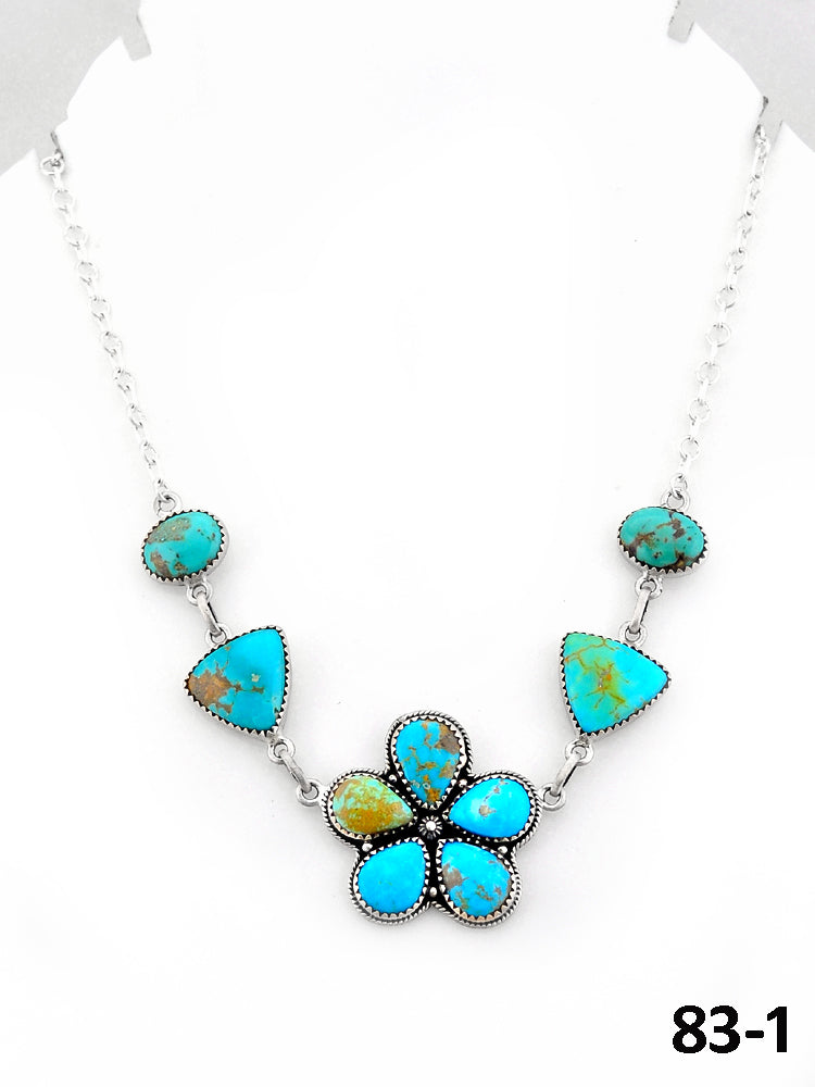Southwest Handmade Santa Maria Turquoise & Sterling Silver Necklace