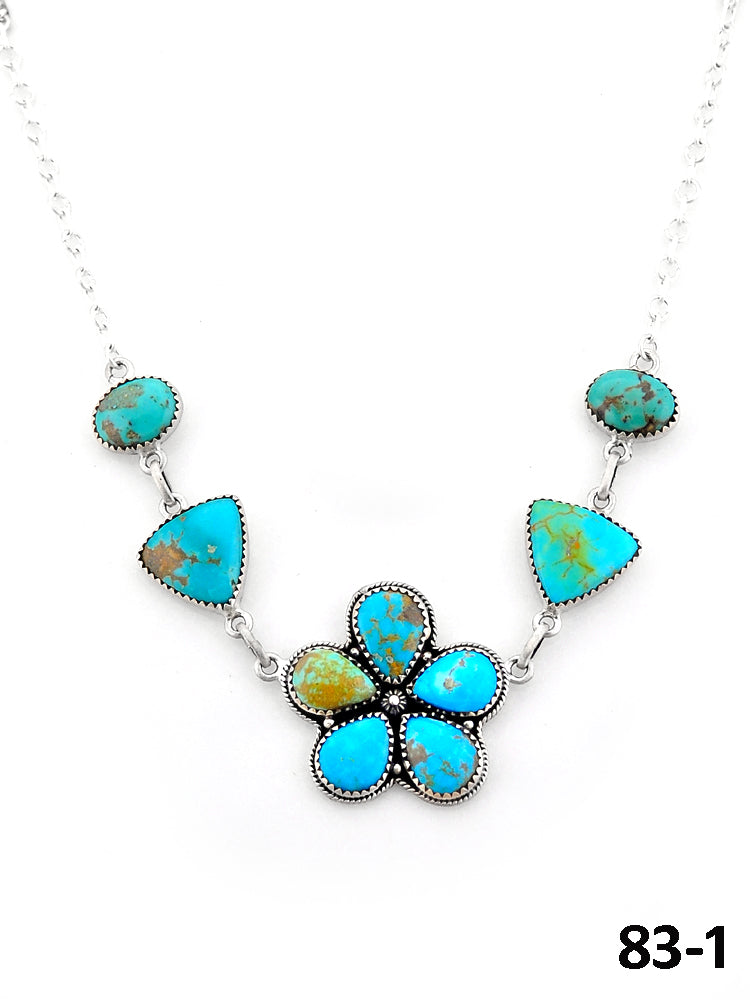Southwest Handmade Santa Maria Turquoise & Sterling Silver Necklace
