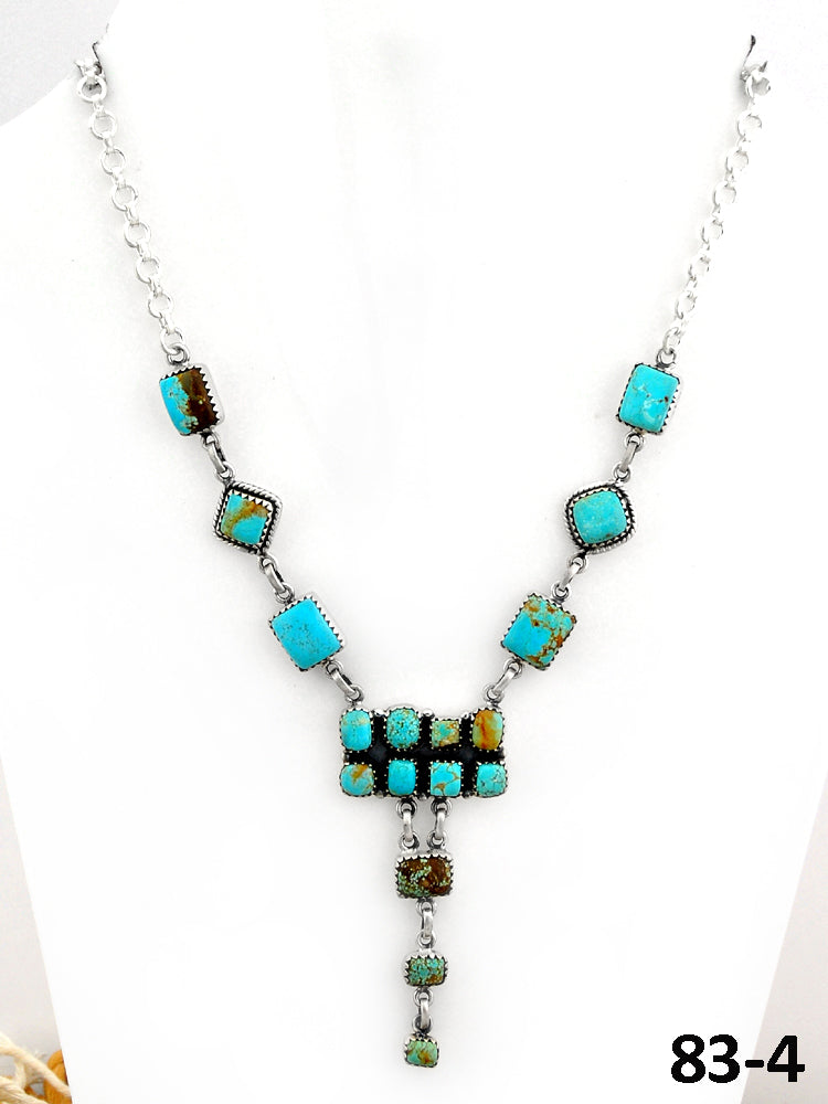 Southwest Made #8 Turquoise & Sterling Silver Necklace