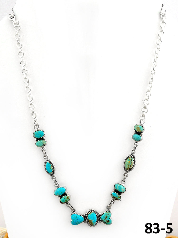Southwest Made #8 Turquoise & Sterling Silver Necklace