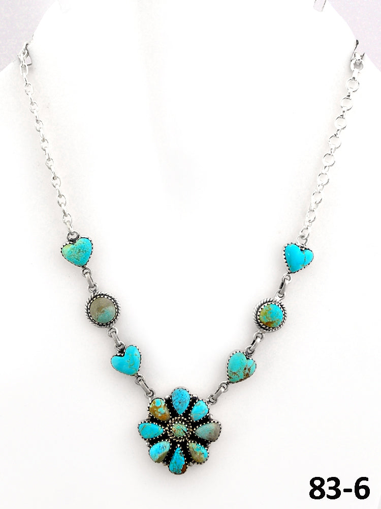 Southwest Made #8 Turquoise & Sterling Silver Necklace