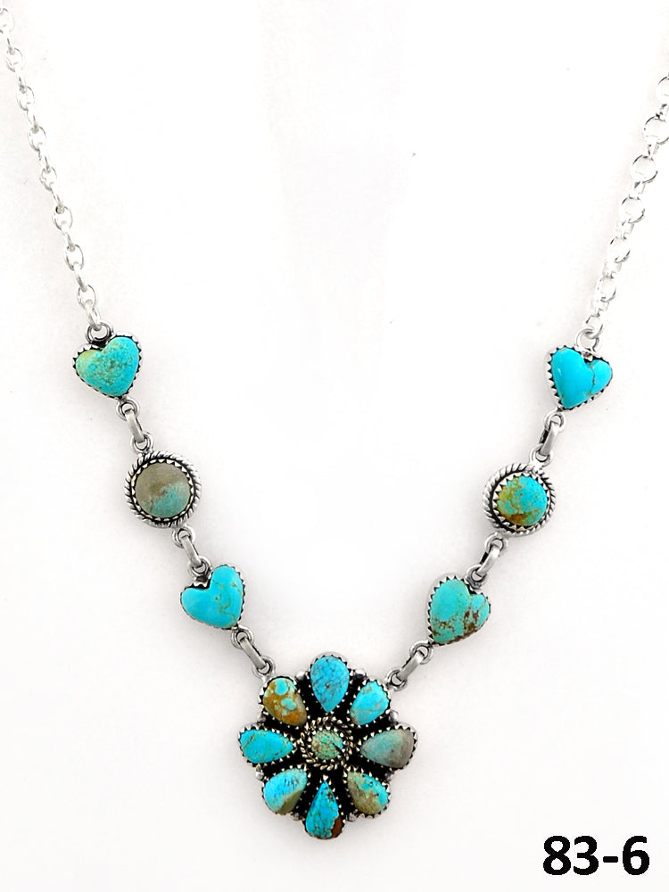 Southwest Made #8 Turquoise & Sterling Silver Necklace