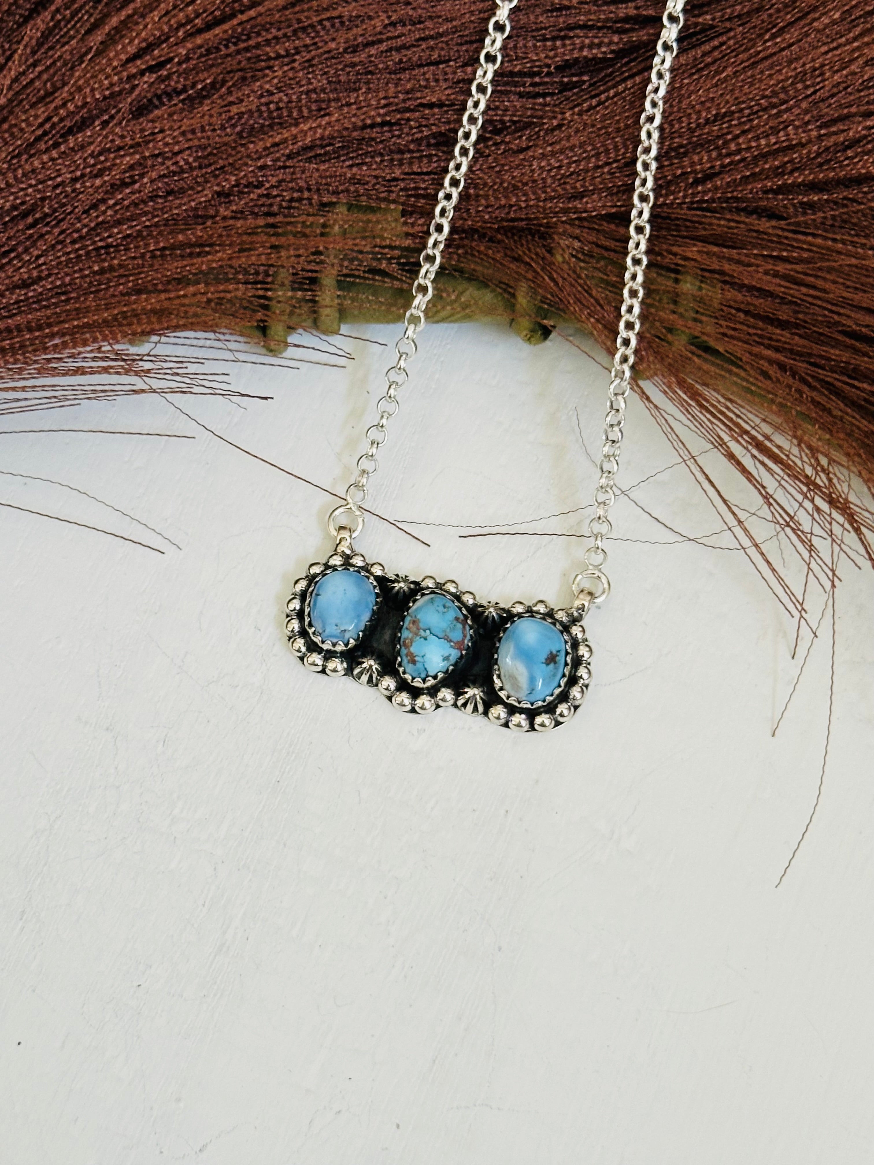 TTD “Array” Golden Hills Turquoise & Sterling Silver Necklace