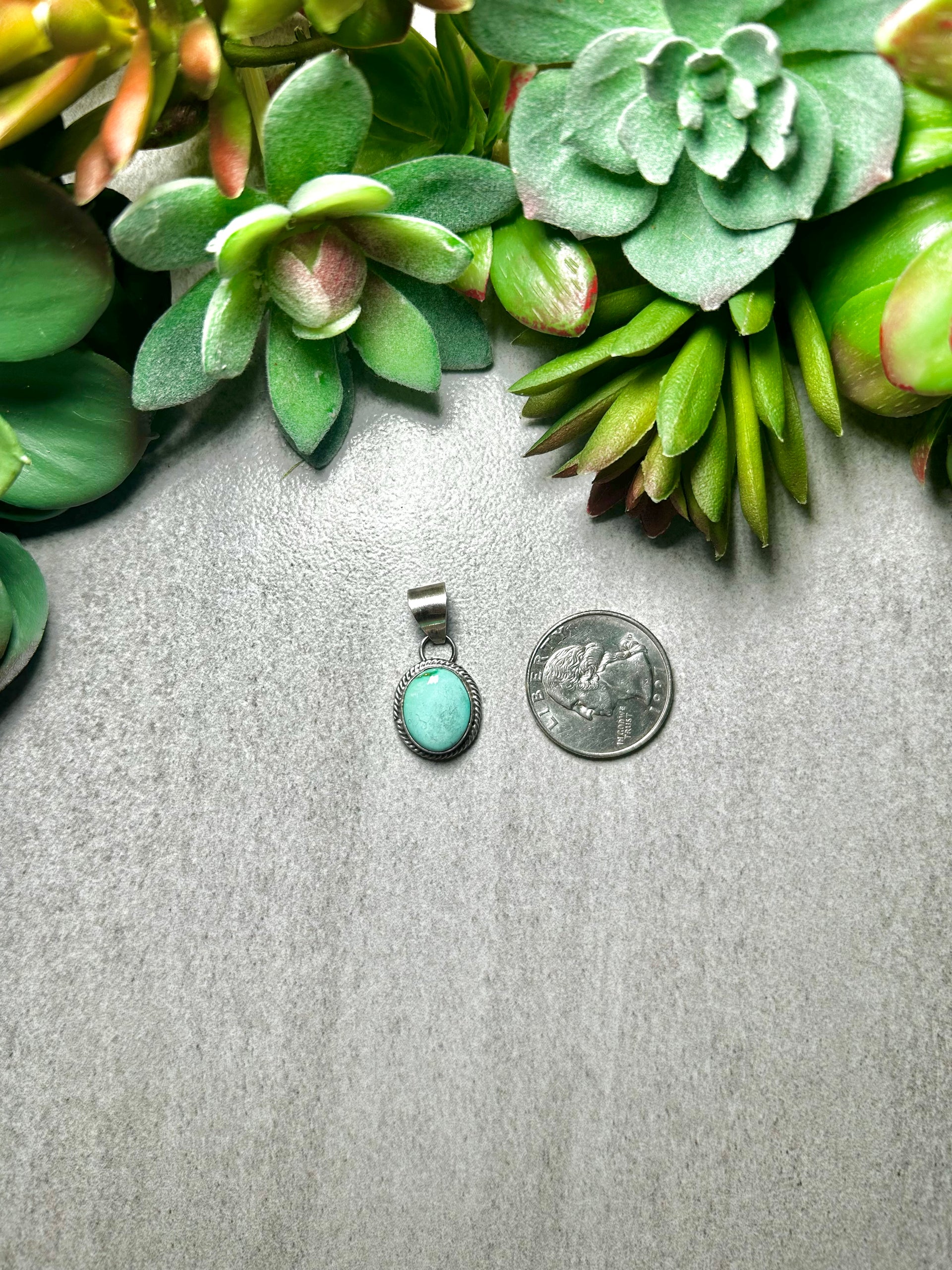 Navajo Made Sonoran Gold Turquoise & Sterling Silver Pendant