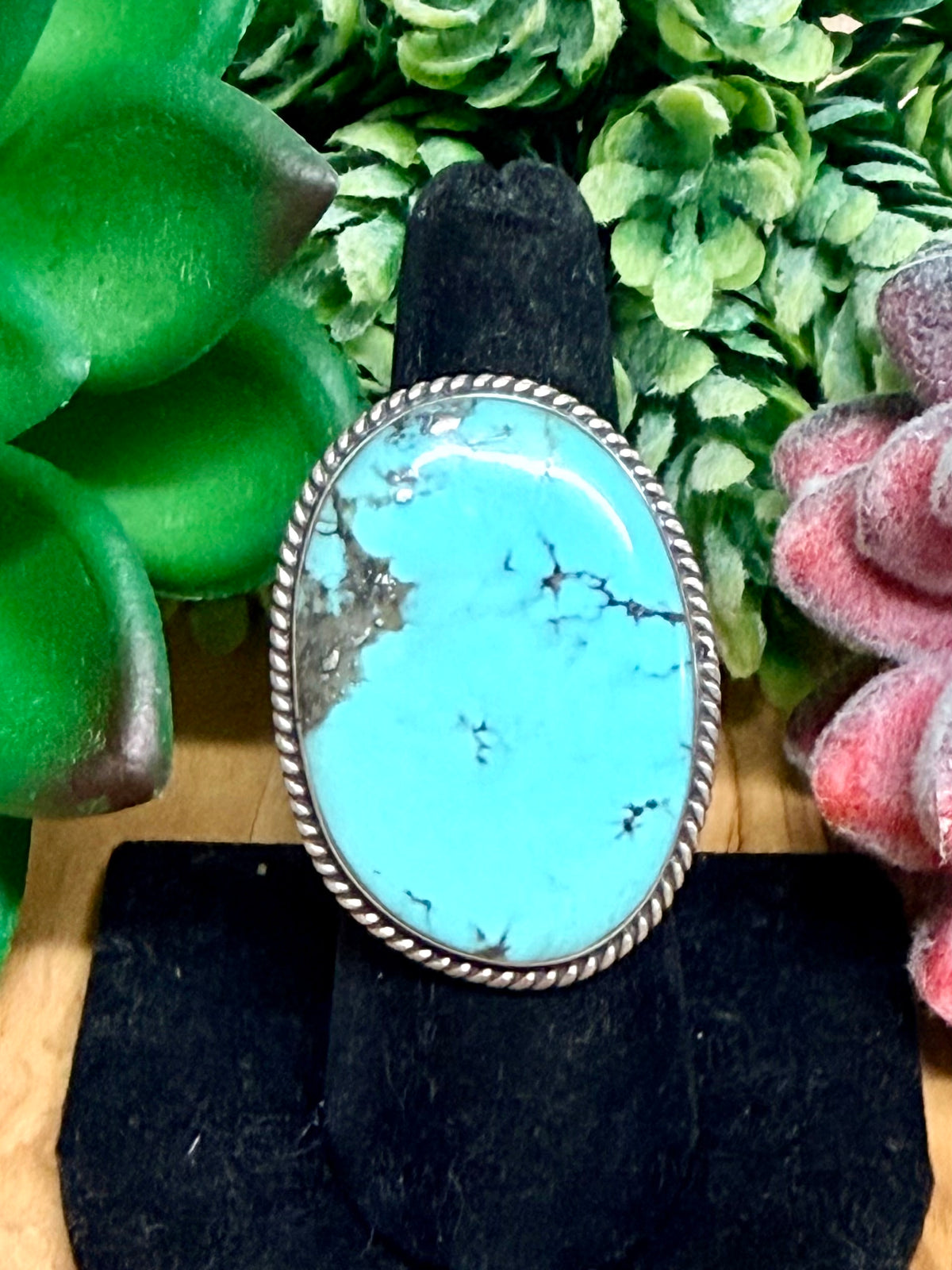 Southwest Handmade Turquoise & Sterling Silver Size 7.25