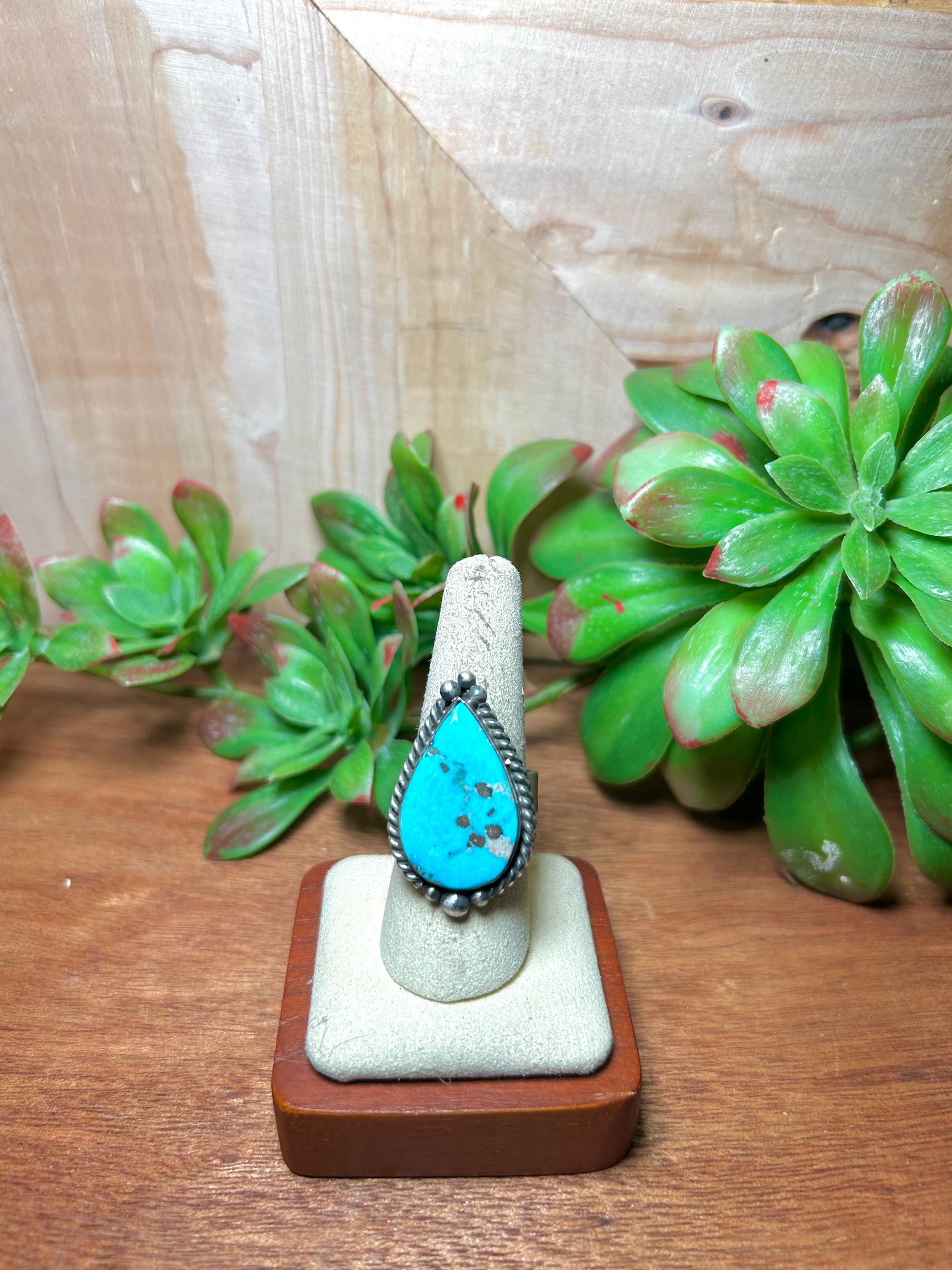 Zachariah David Blue Bird Turquoise & Sterling Silver Adjustable Ring