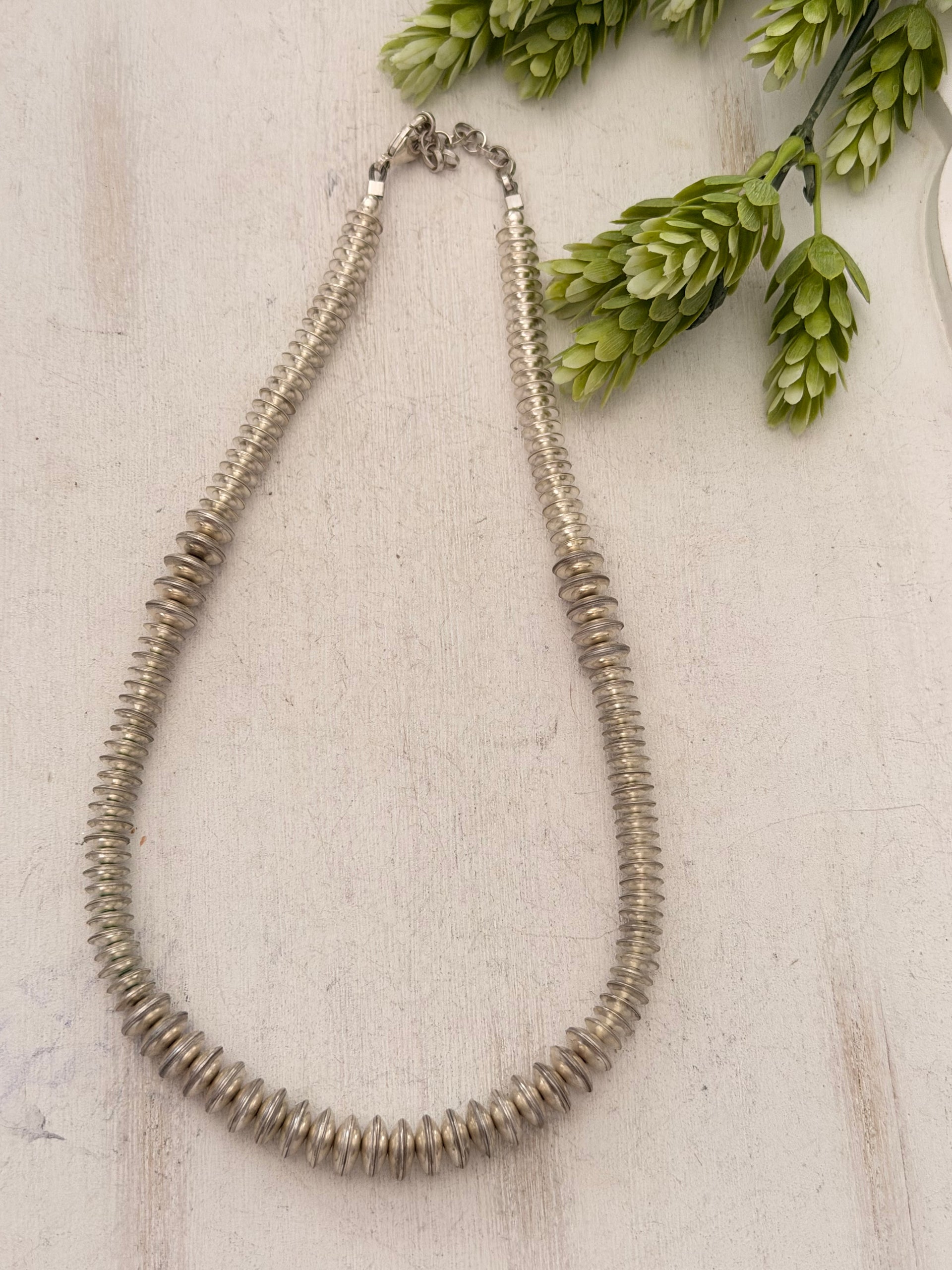 Navajo Handmade Sterling Silver Pearl Necklace