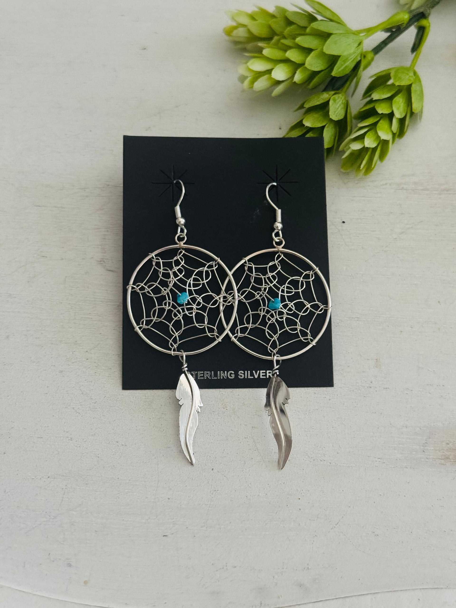 Navajo Made Sterling Silver Dangle Earrings