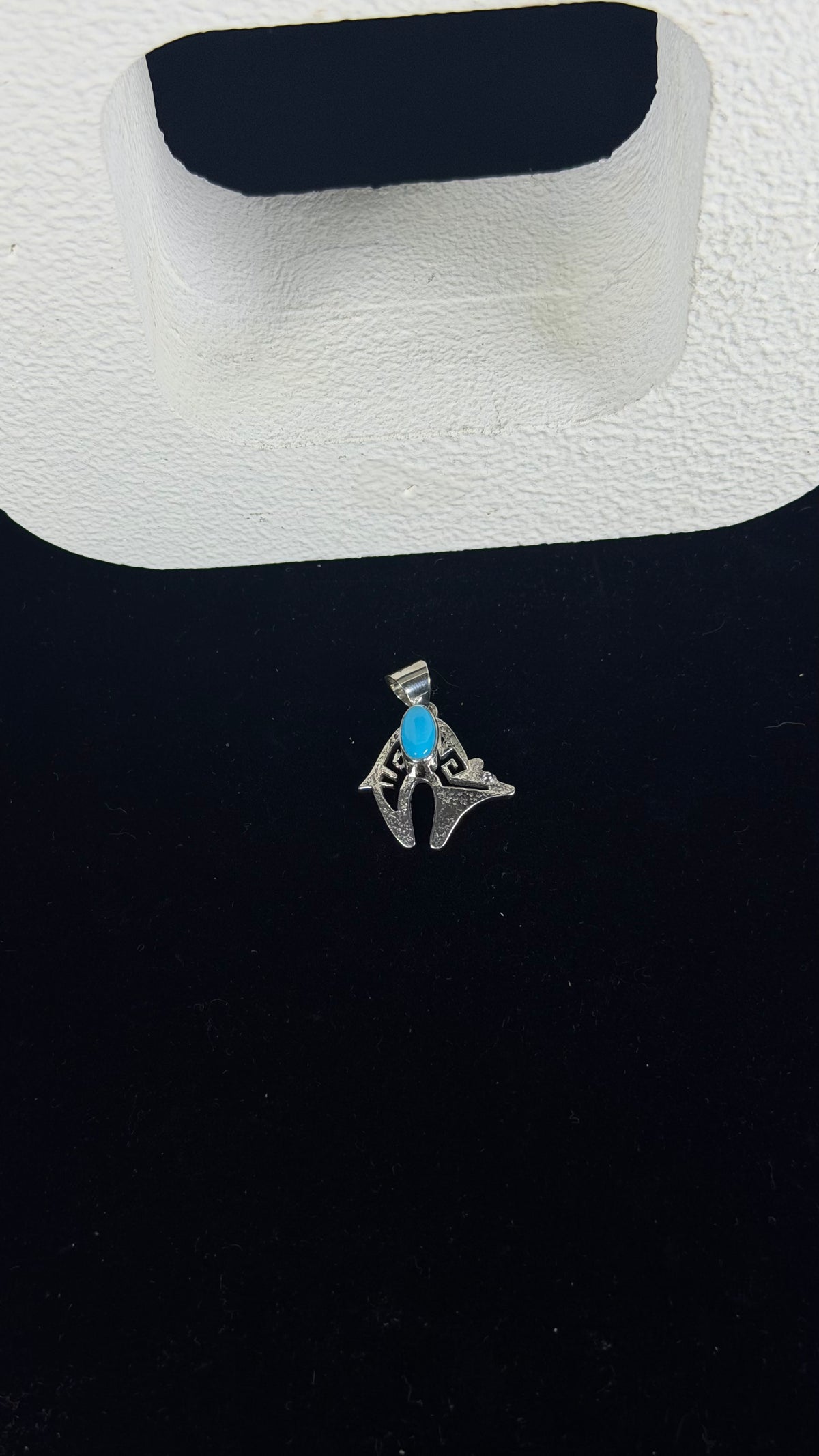 Navajo Made Kingman Turquoise & Sterling Silver Pendant
