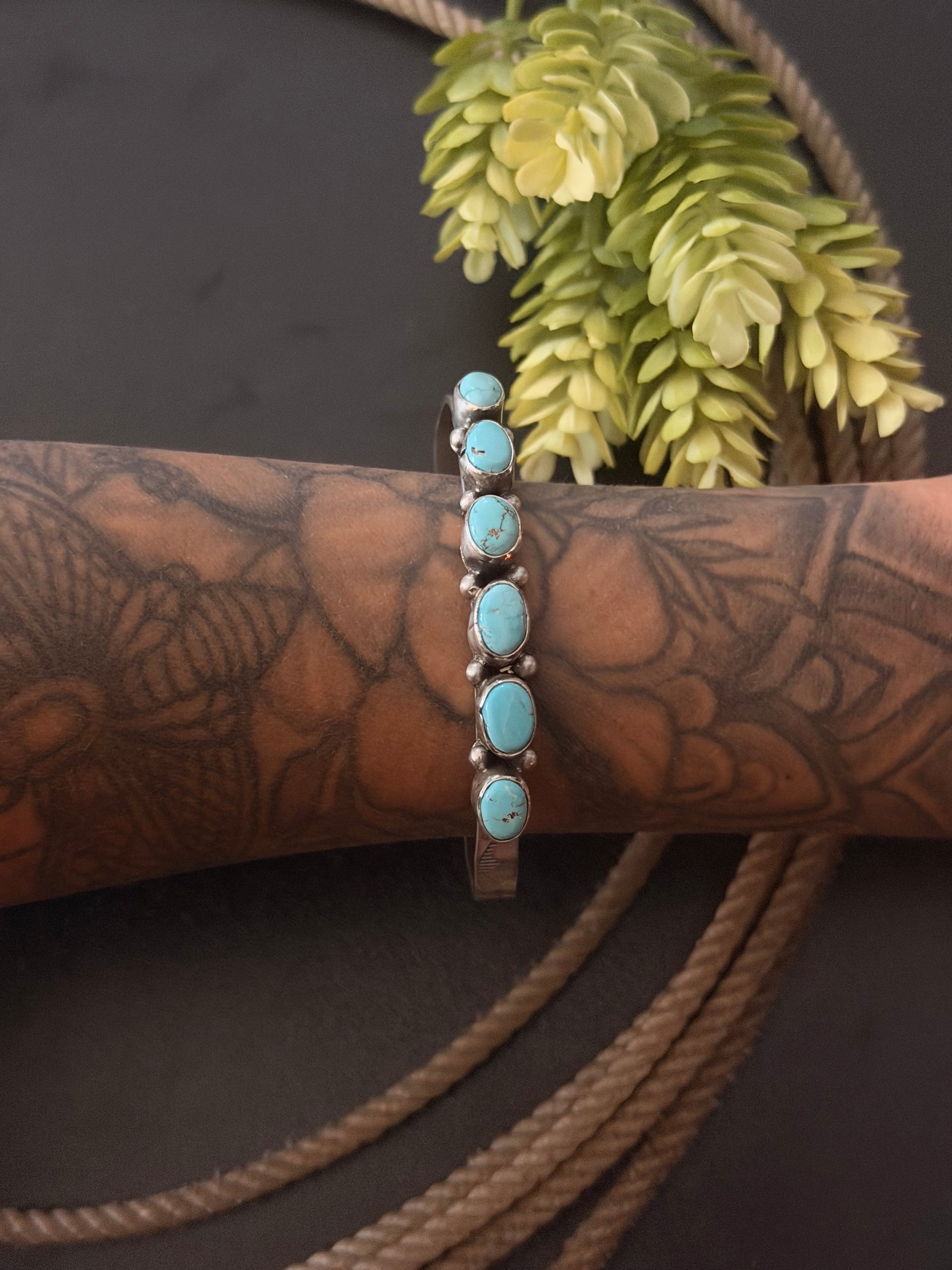 Danny Henio Royston Turquoise & Sterling Silver Cuff Bracelet