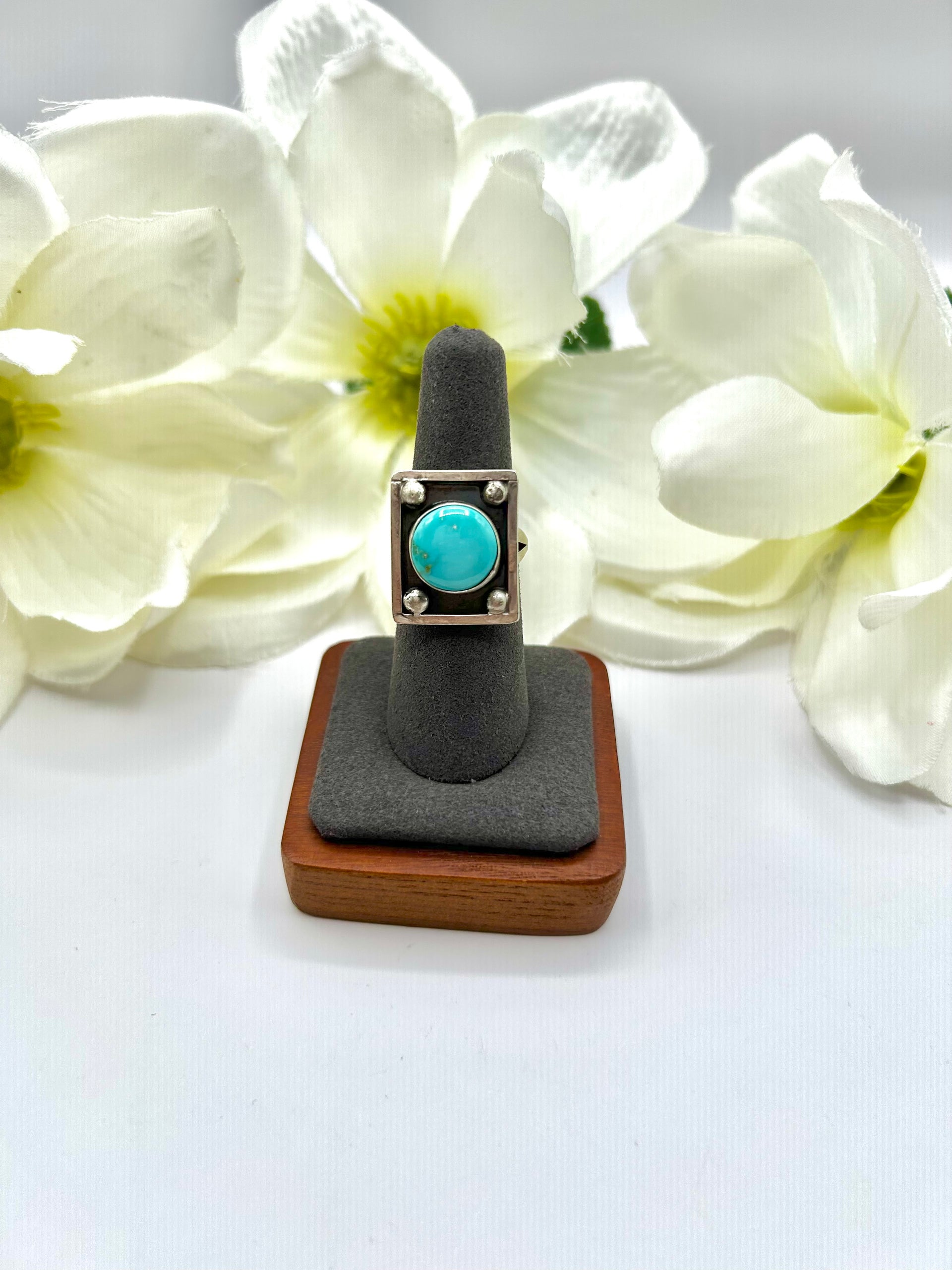 Kobe Martinez Sonoran Mountain Turquoise & Sterling Silver Ring Size 7.5