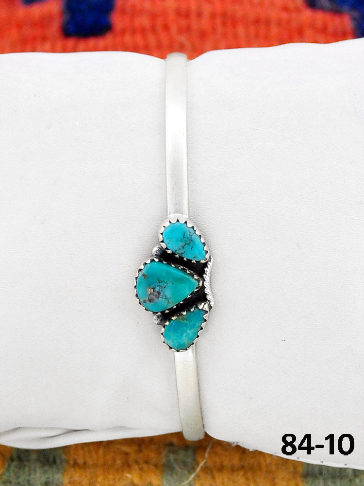 Southwest Made Campitos Turquoise & Sterling Silver Cuff Bracelet