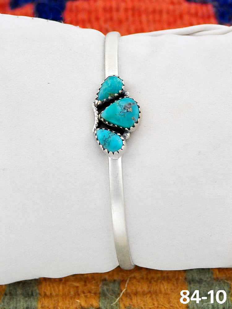 Southwest Made Campitos Turquoise & Sterling Silver Cuff Bracelet
