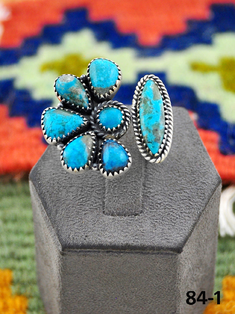 Southwest Handmade Ithaca Peak Turquoise & Sterling Silver Adjustable Ring